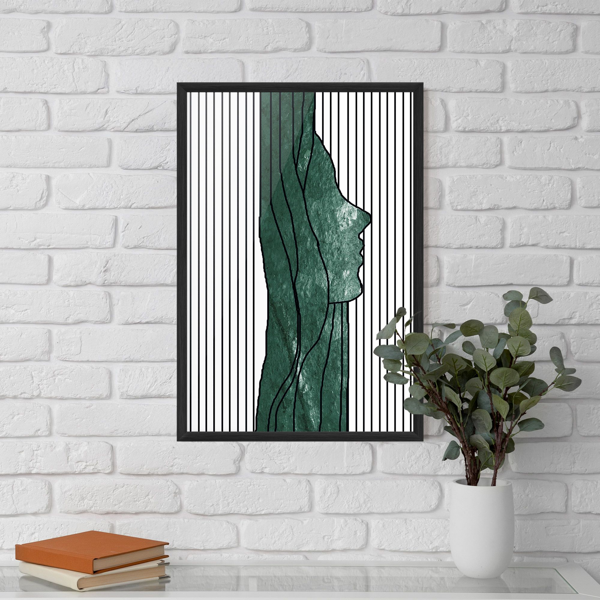 Abstract Green Face mockup 5