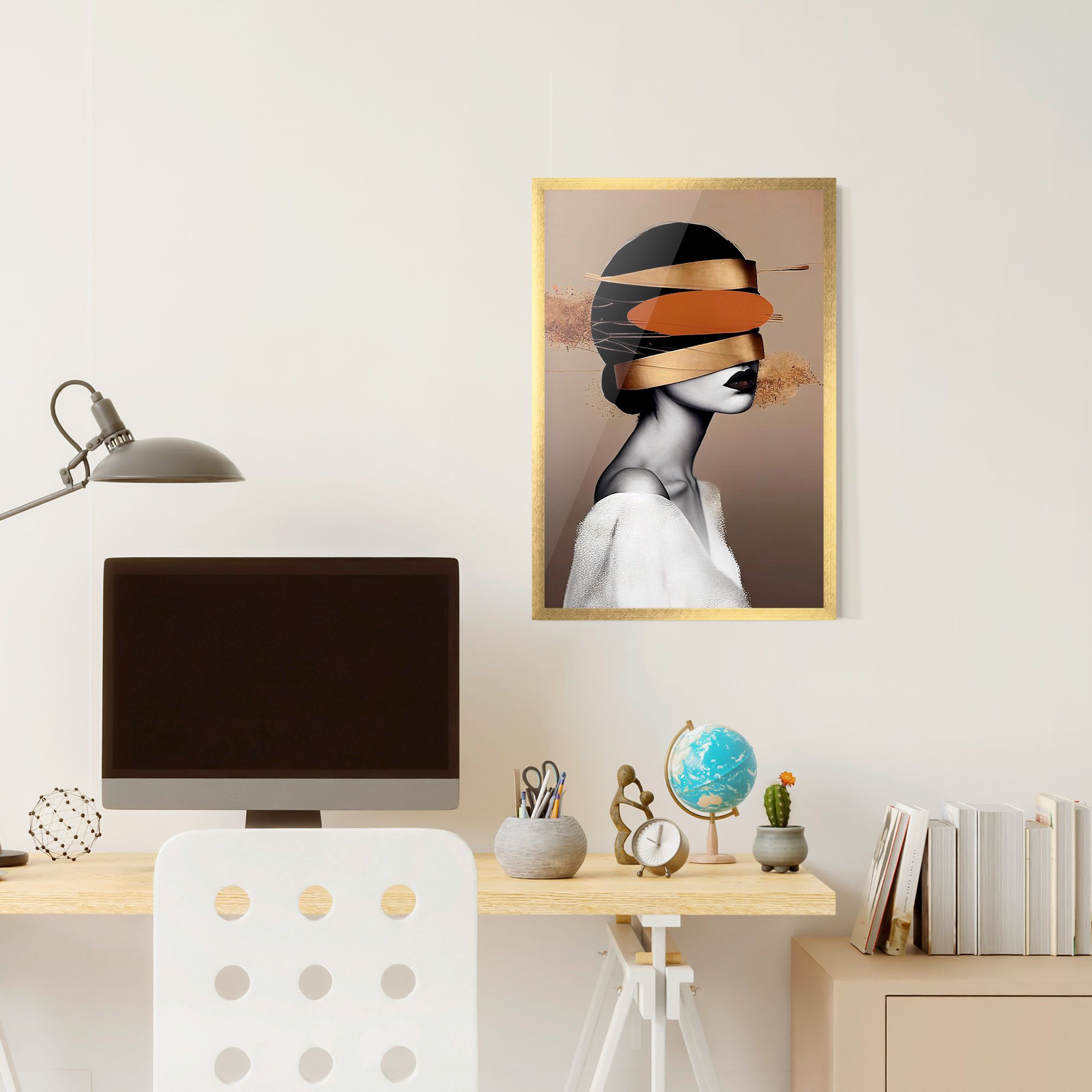 Woman With Gold Lines mockup 6