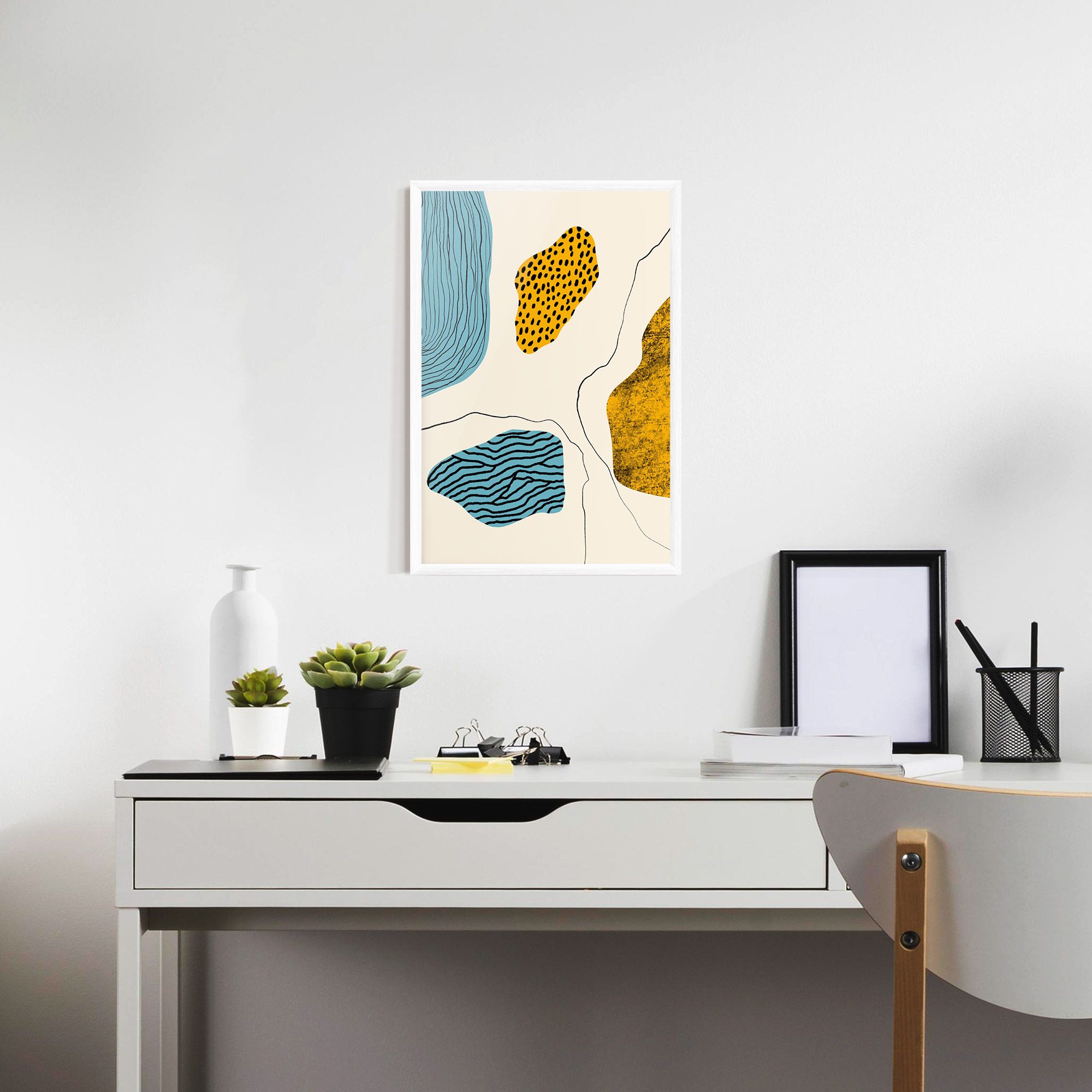 Abstract Lines On Blue mockup 7