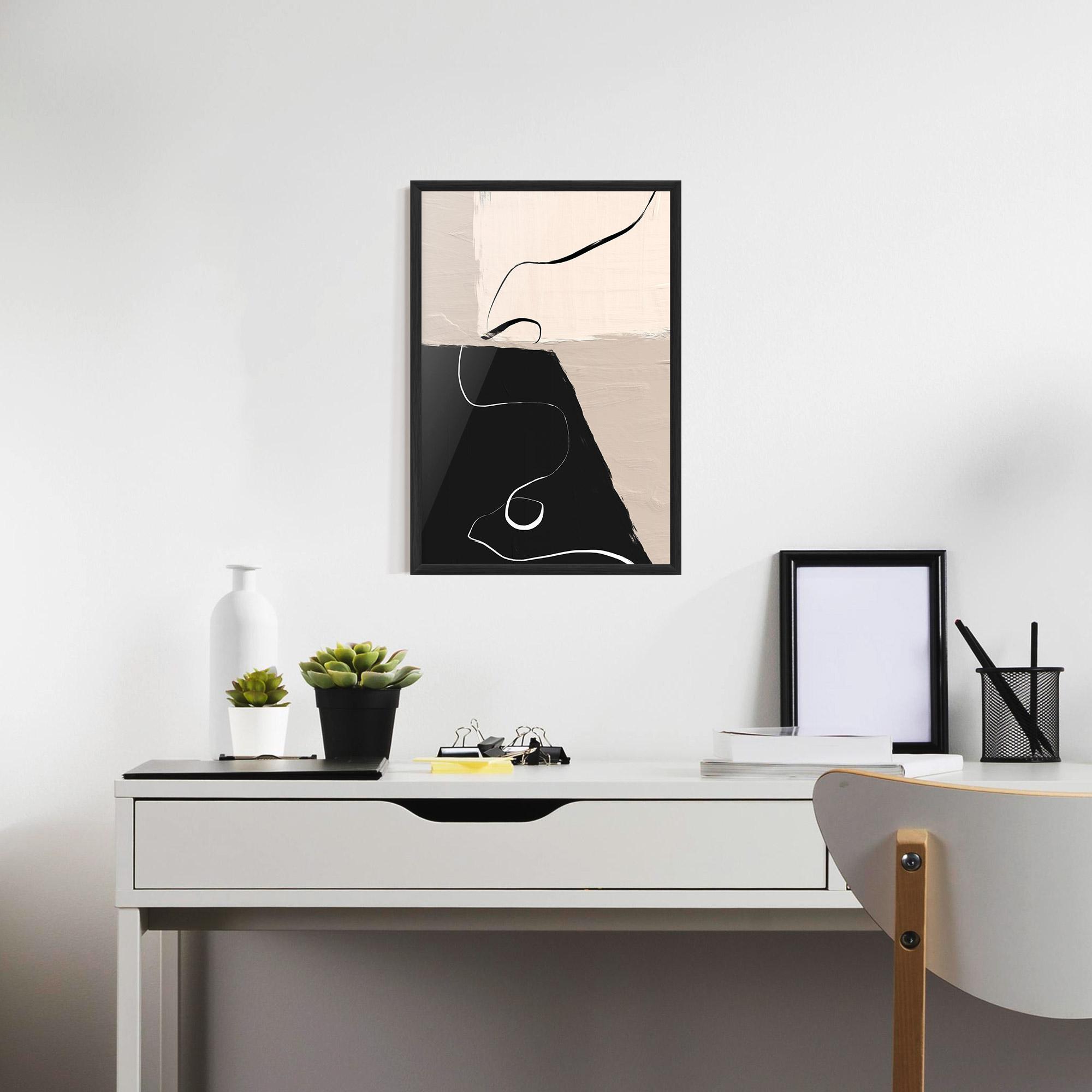 Keretezett Poszter Black Brushstrokes mockup 7