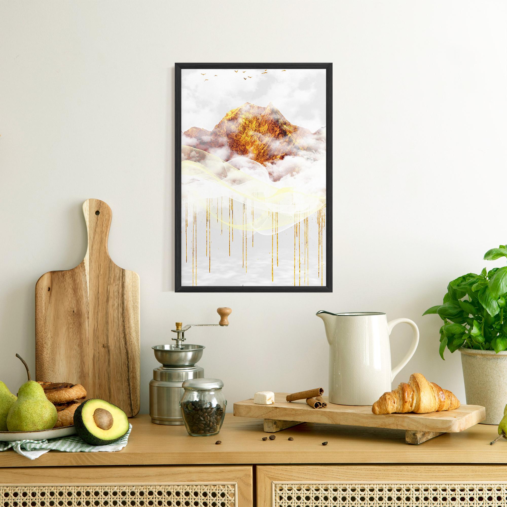 Keretezett Poszter Abstract Golden Landscape 3 mockup 8