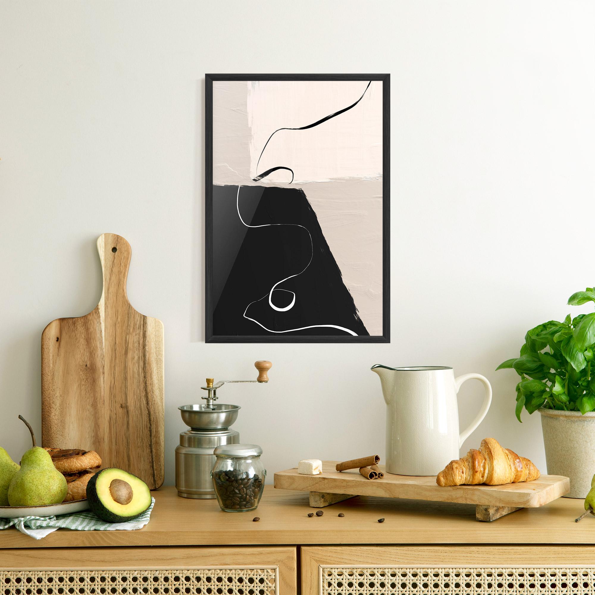 Keretezett Poszter Black Brushstrokes mockup 8