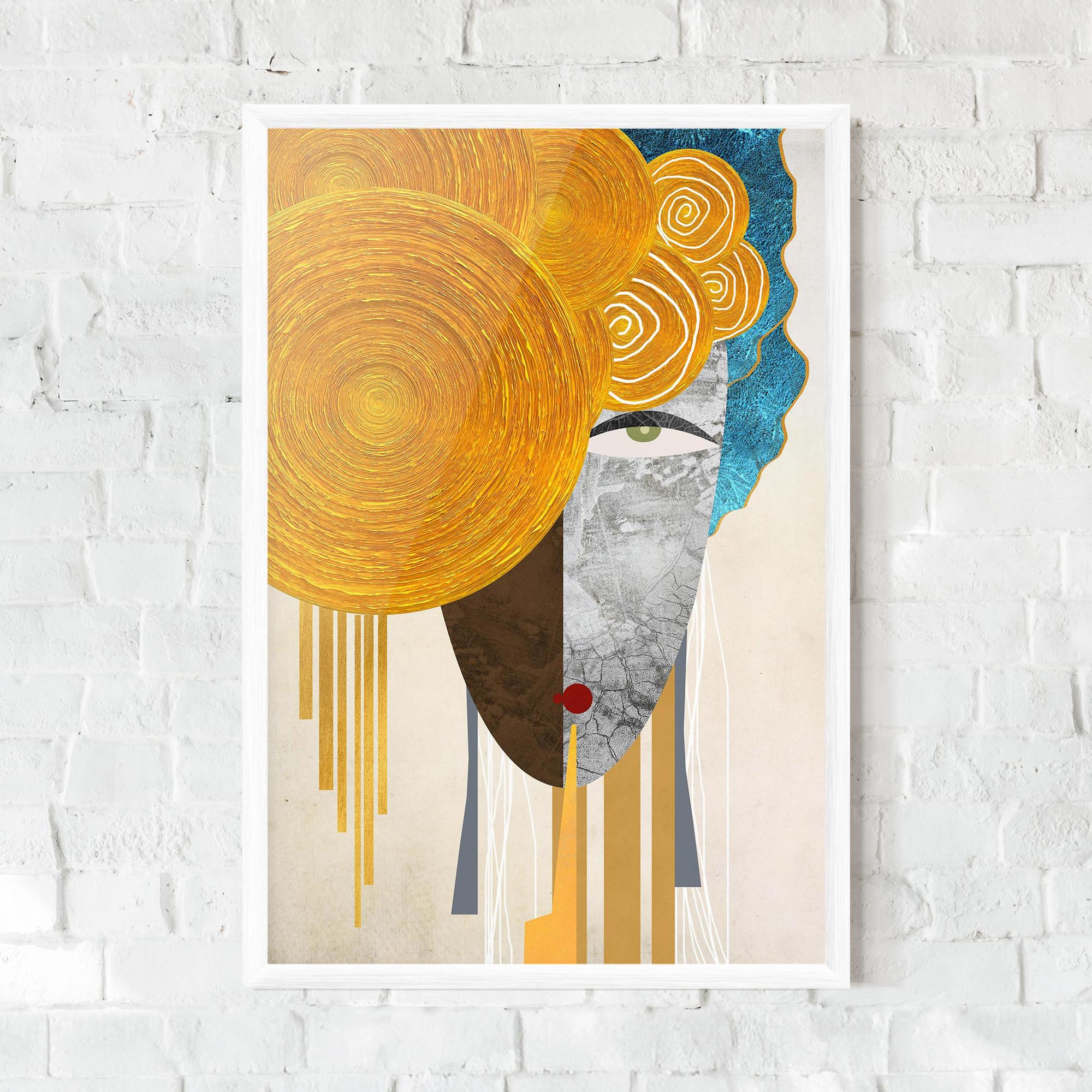 Keretezett Poszter Abstract Grey Face 1 mockup 0