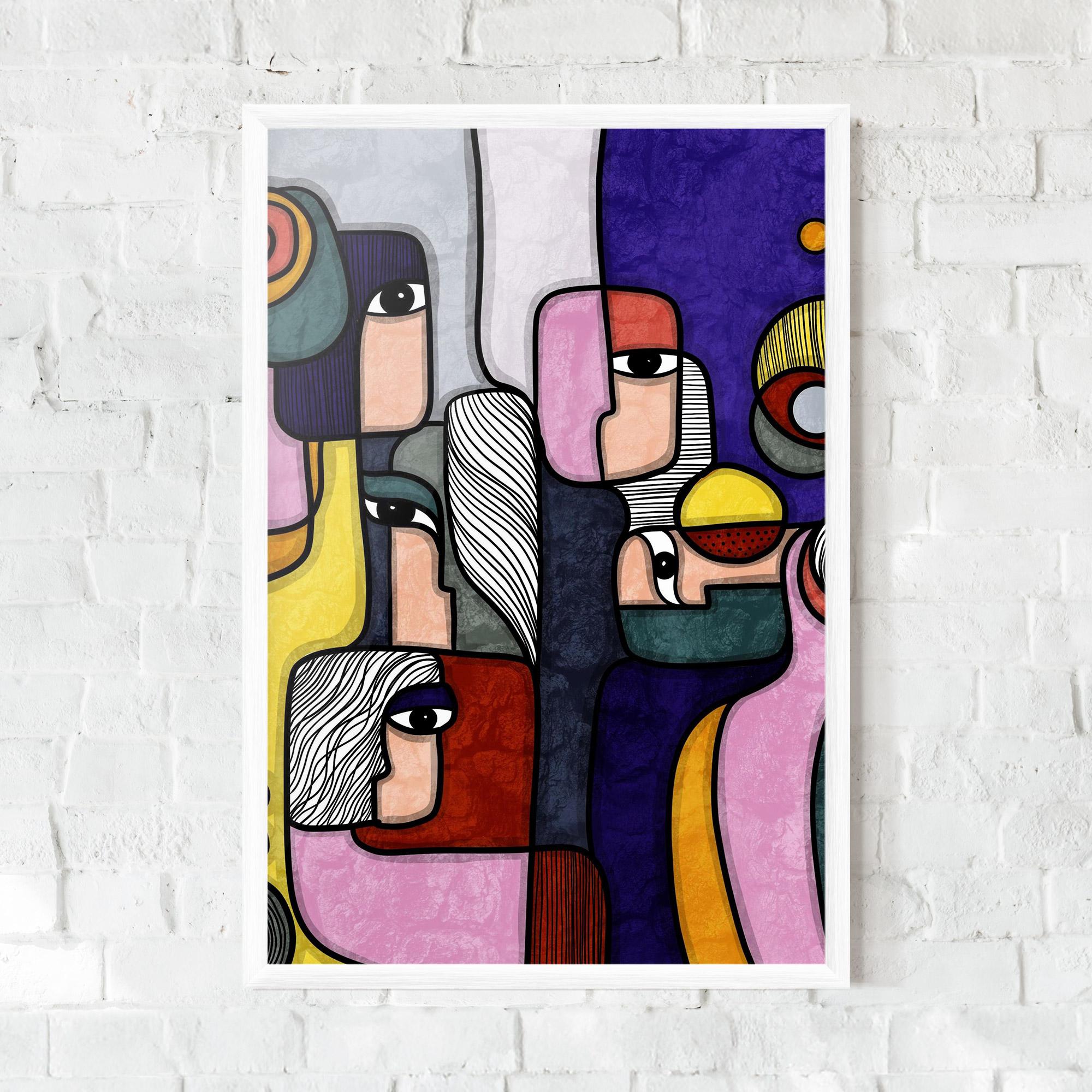 Keretezett Poszter Abstract Looking Eyes mockup 0