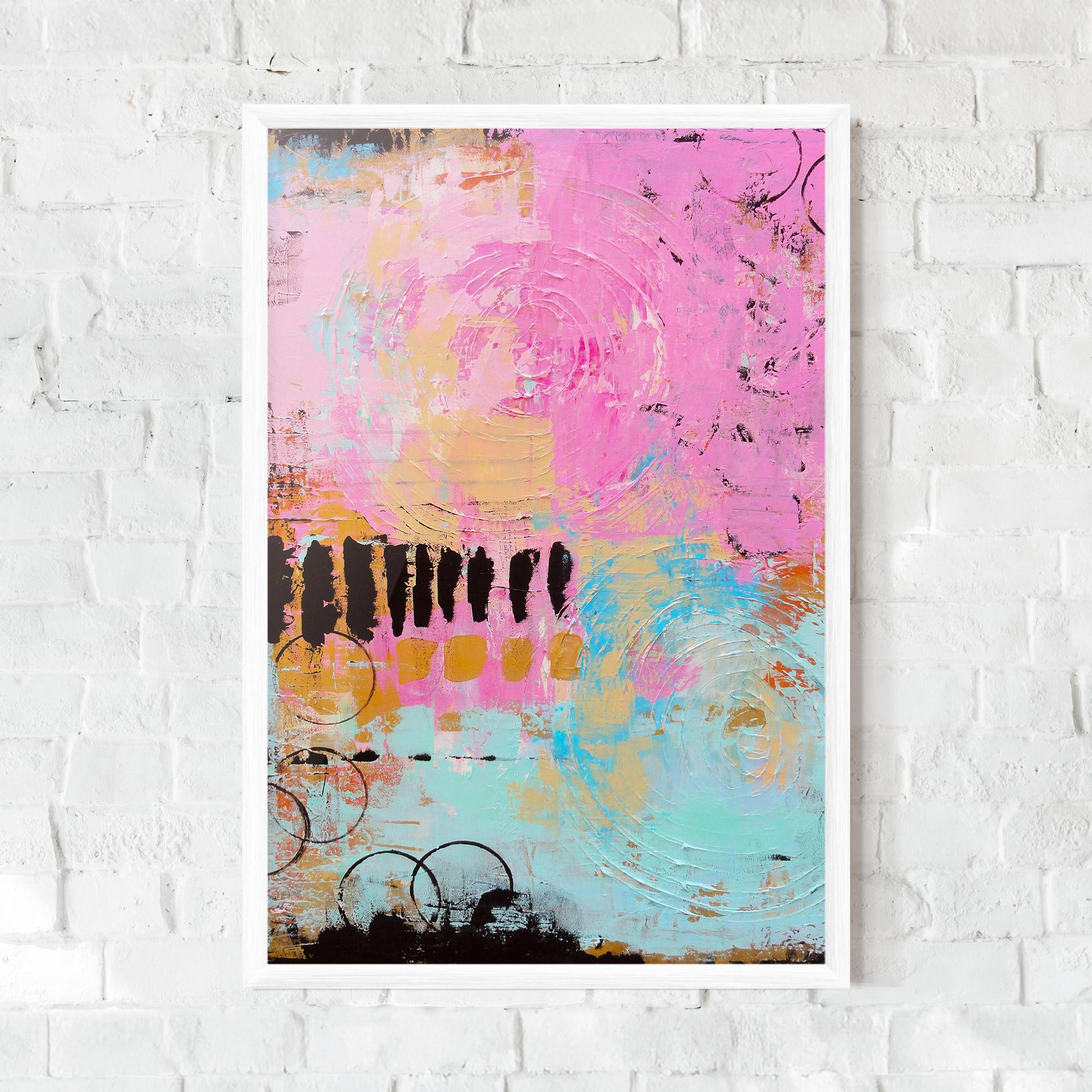 Keretezett Poszter Abstract Pink Circle mockup 0