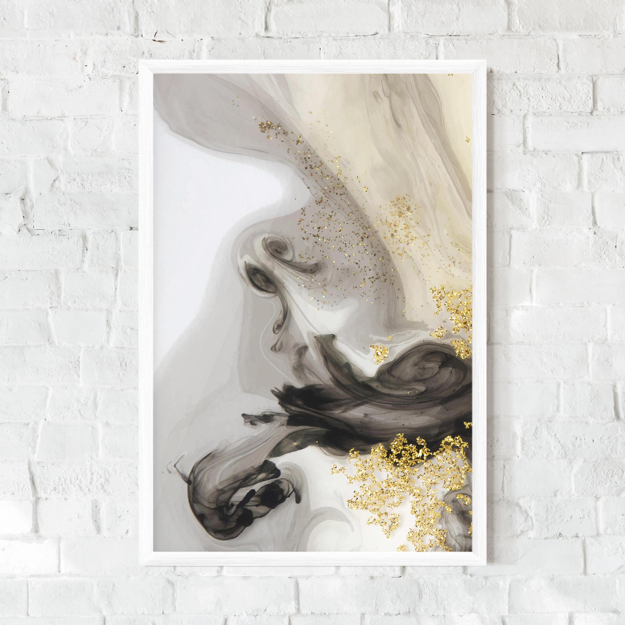 Keretezett Poszter Gold Glitter Watercolor mockup 0