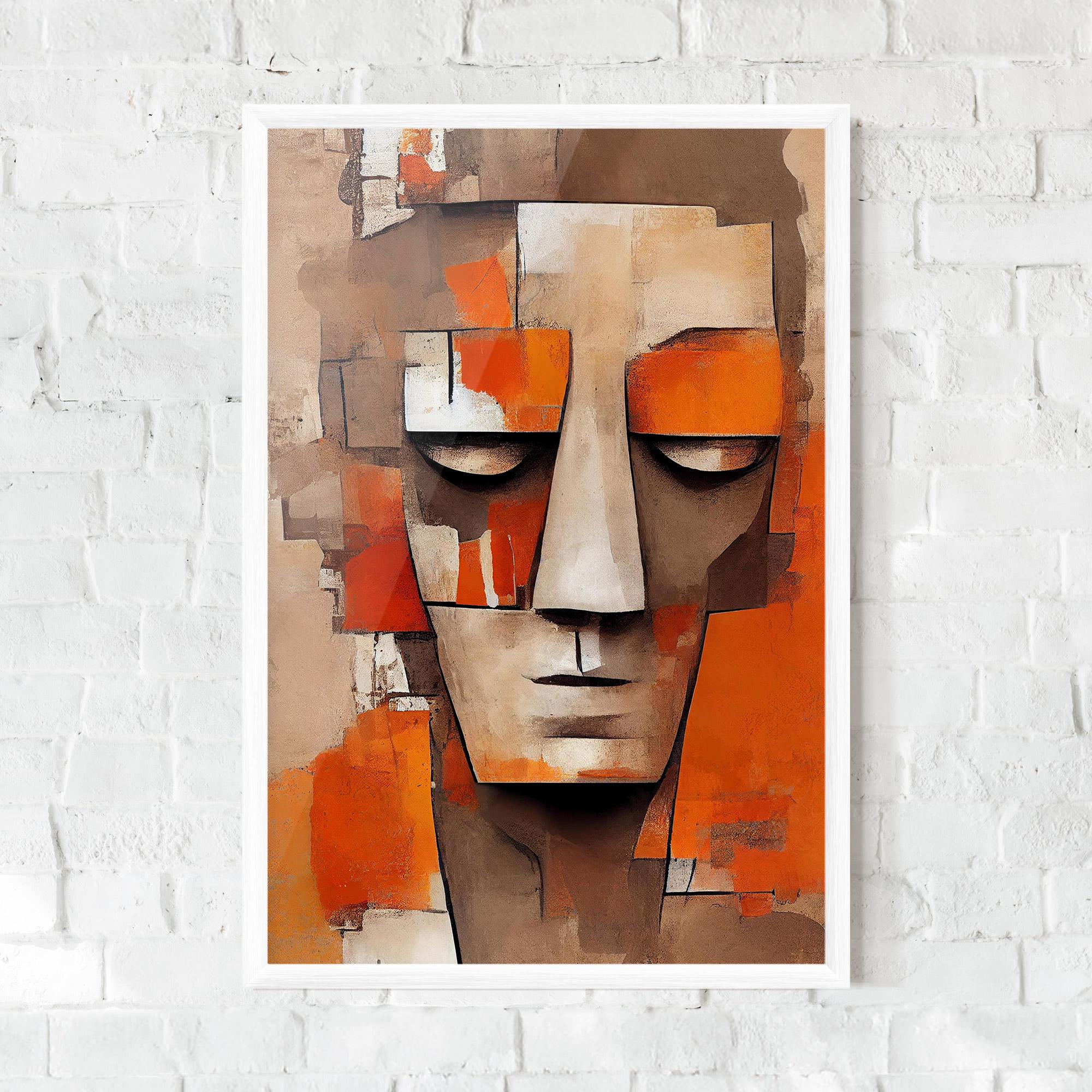 Keretezett Poszter Orange Male Face mockup 0