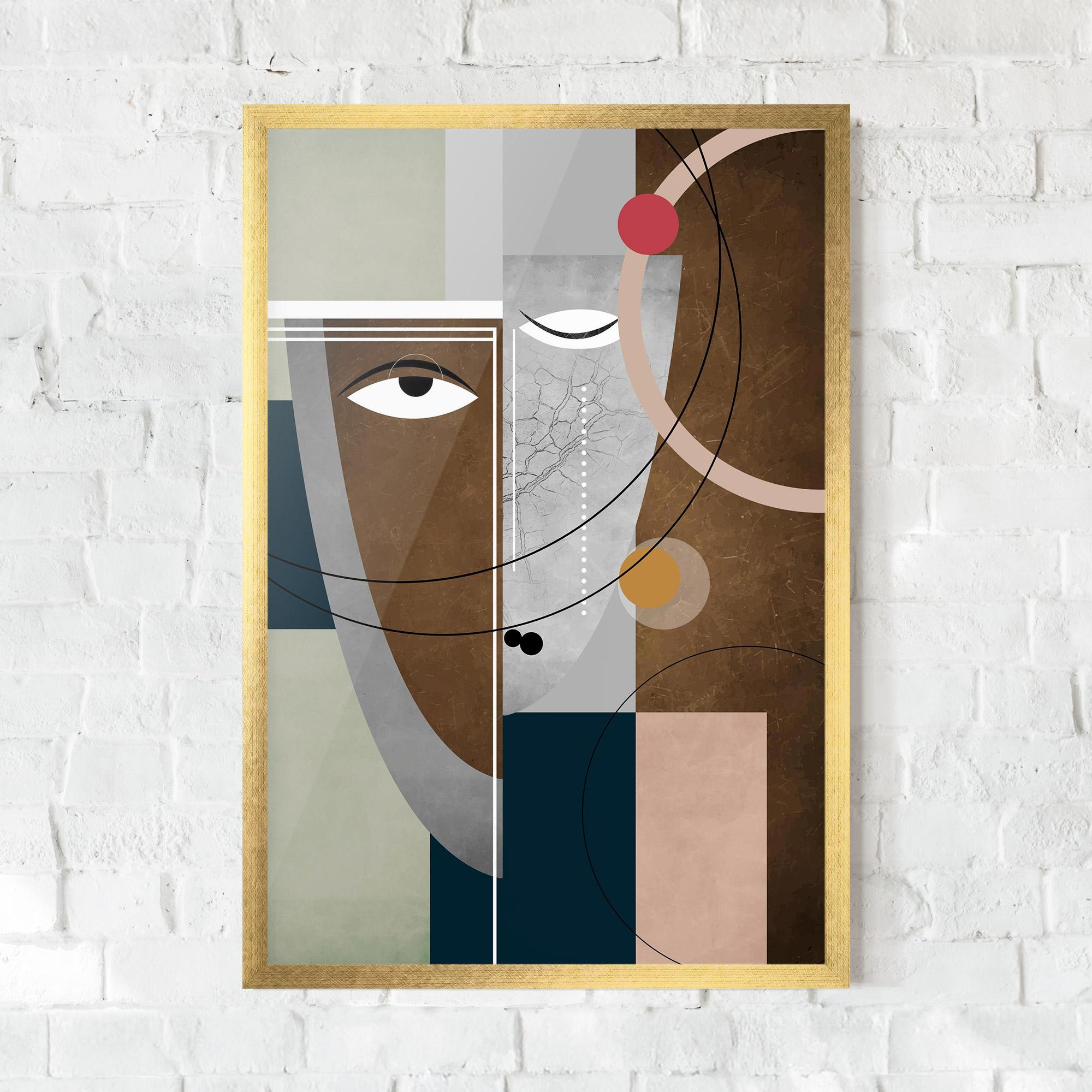 Keretezett Poszter Abstract Brown Face mockup 0