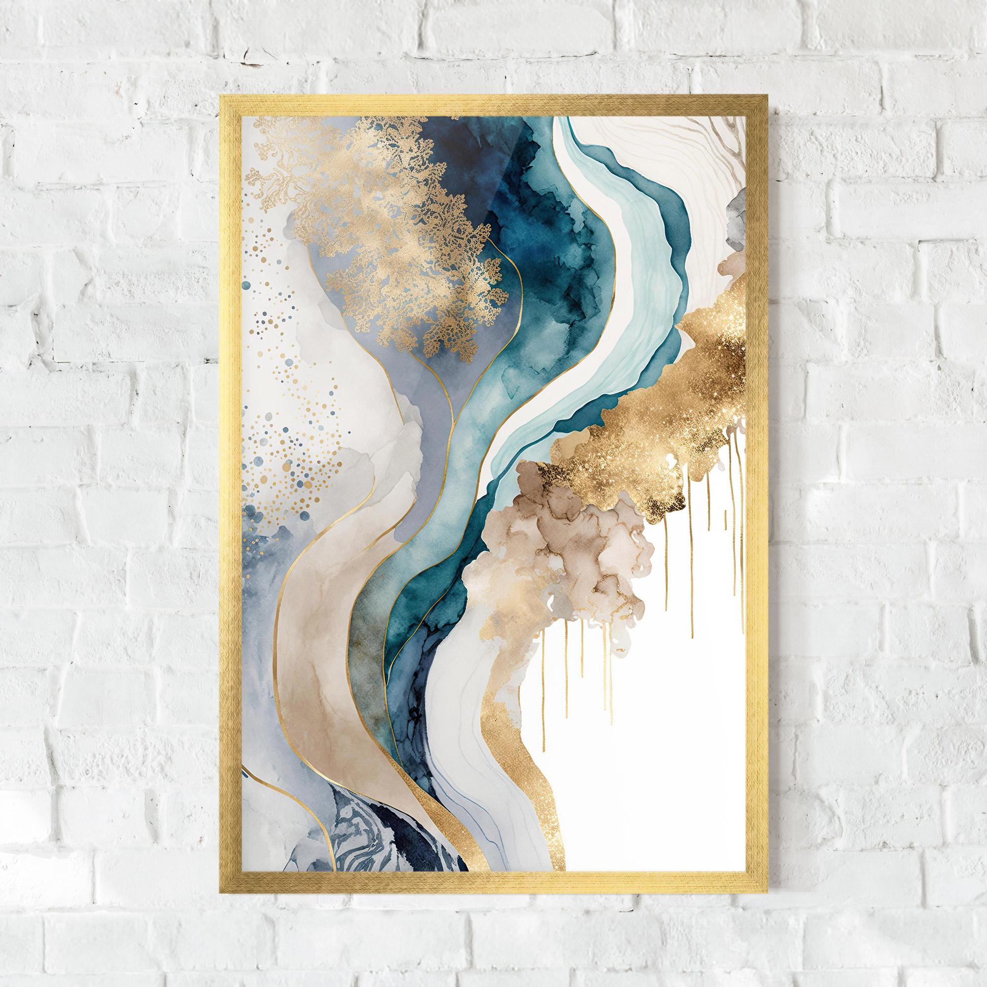 Keretezett Poszter Light Blue Waves mockup 0