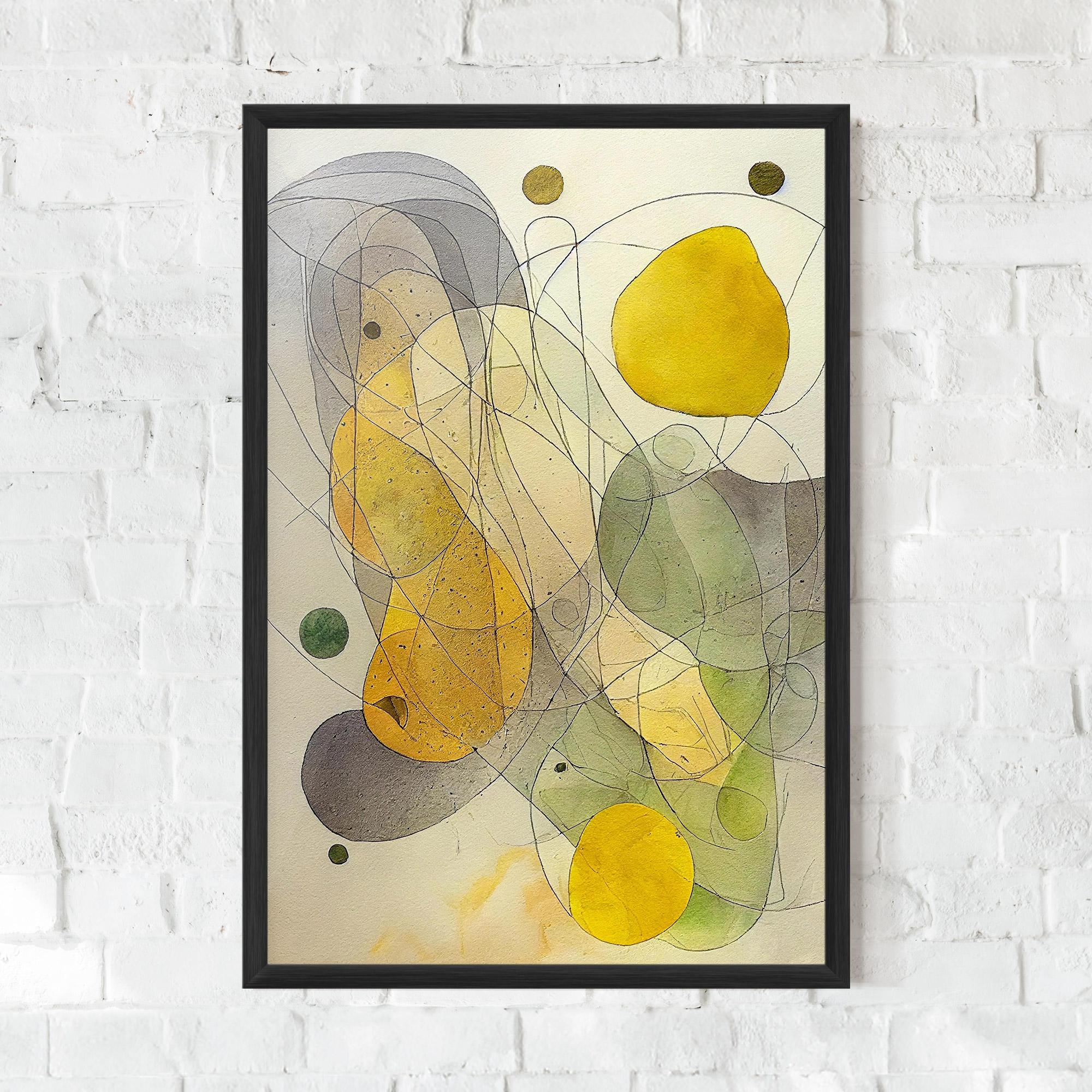 Keretezett Poszter Abstract Lemons mockup 0