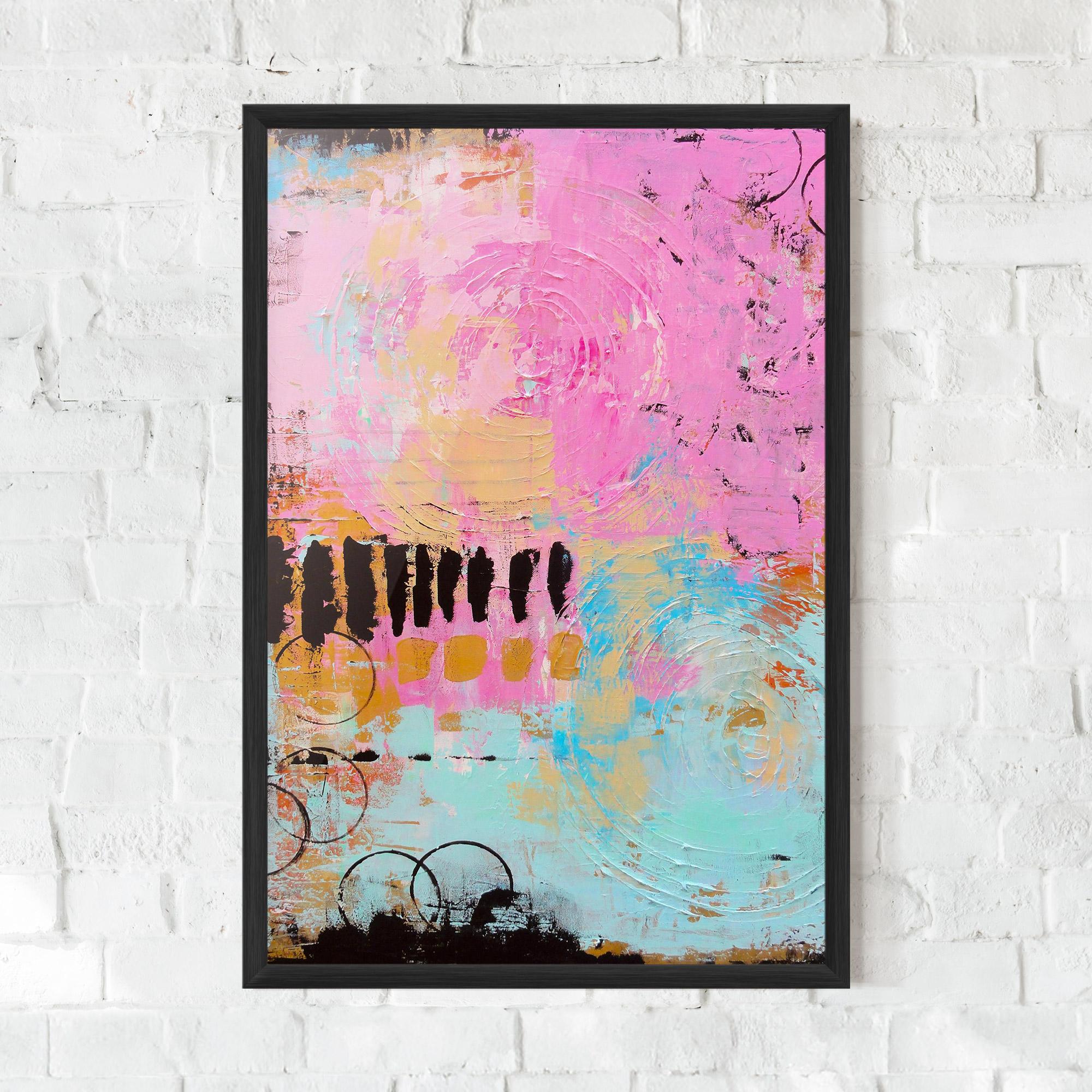 Keretezett Poszter Abstract Pink Circle mockup 0