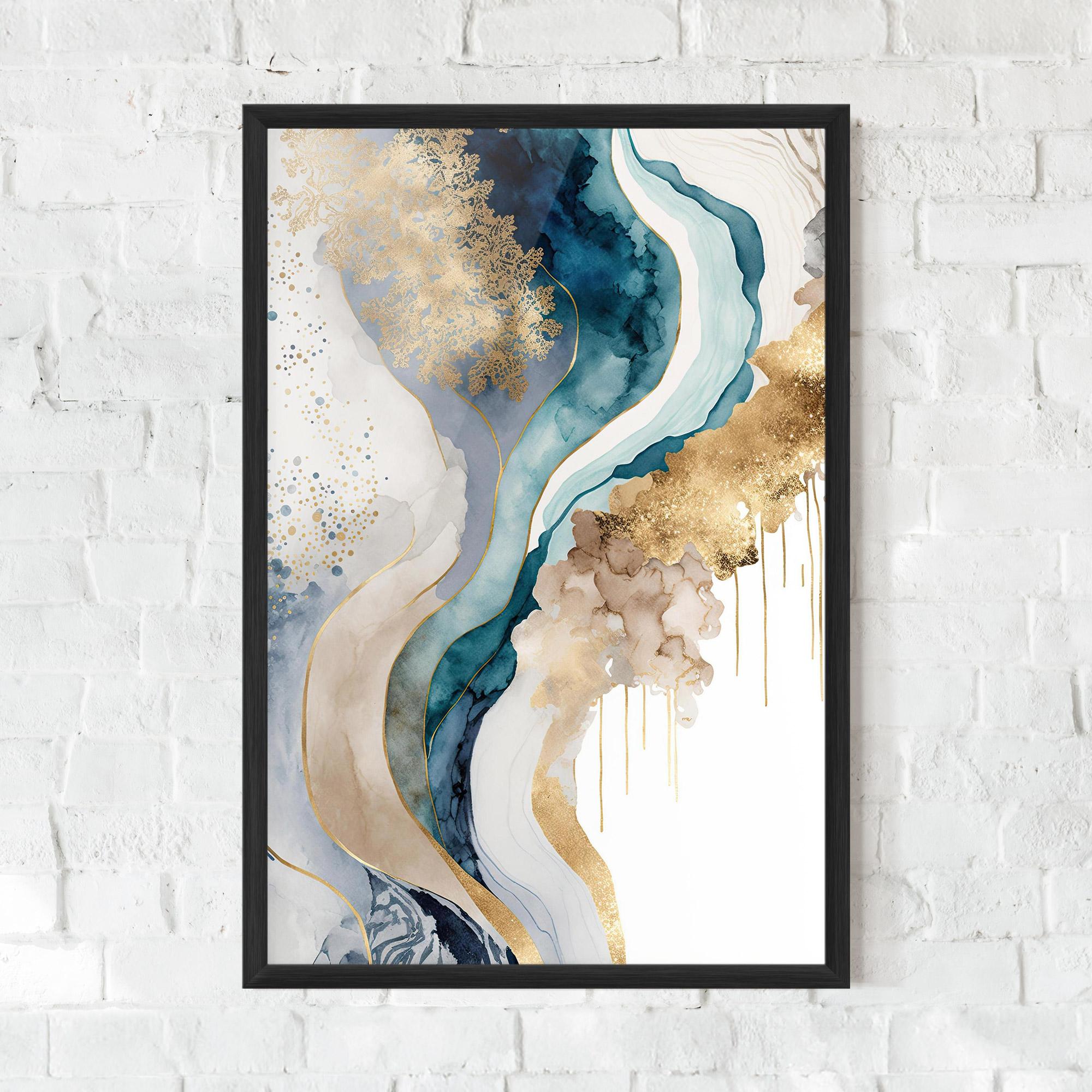 Keretezett Poszter Light Blue Waves mockup 0