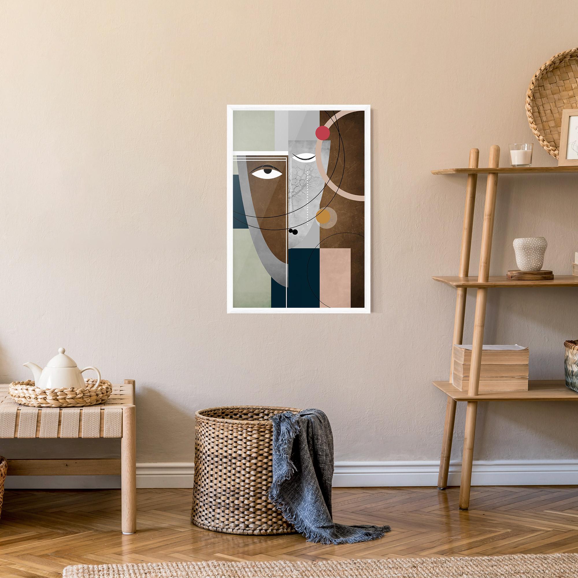 Keretezett Poszter Abstract Brown Face mockup 9