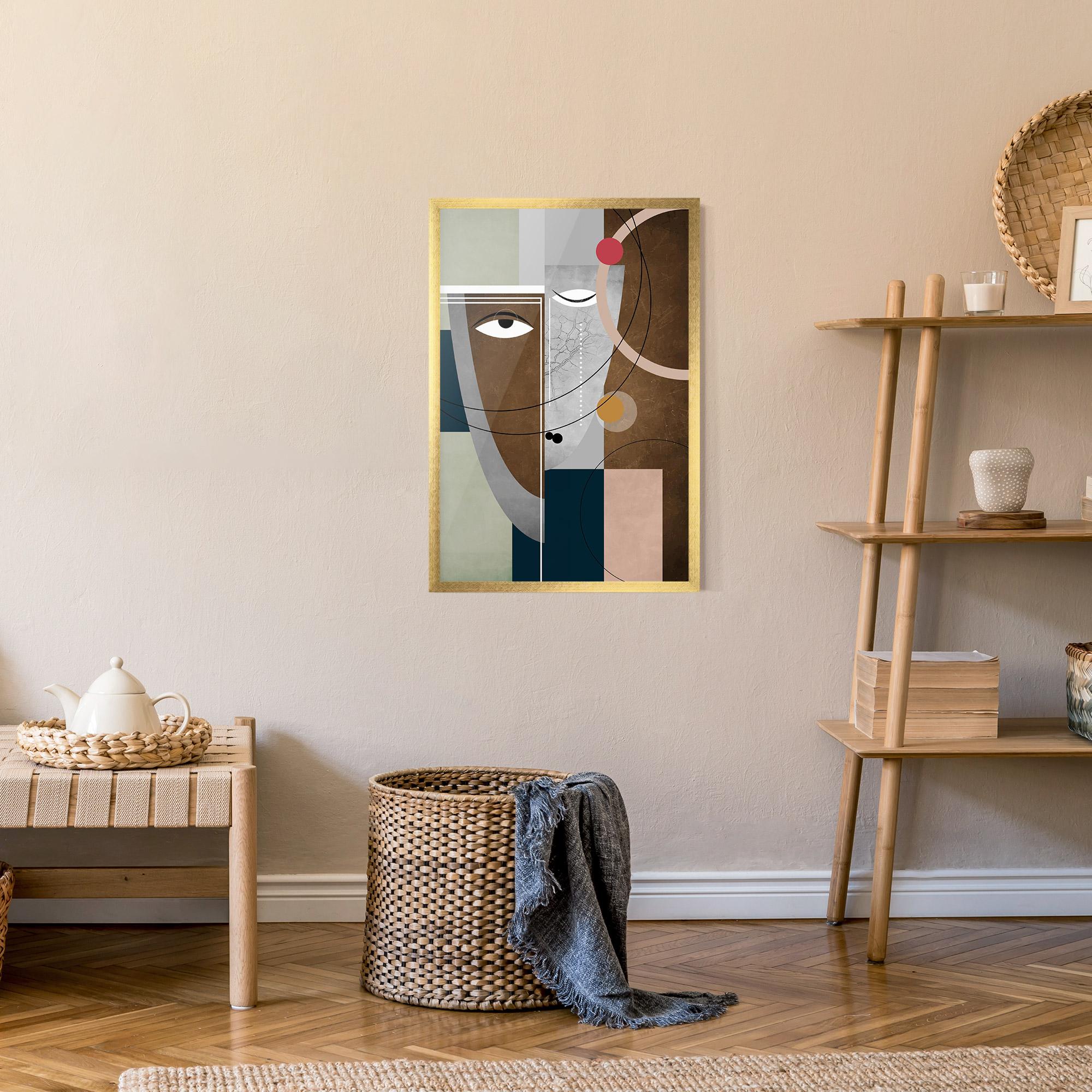 Keretezett Poszter Abstract Brown Face mockup 9