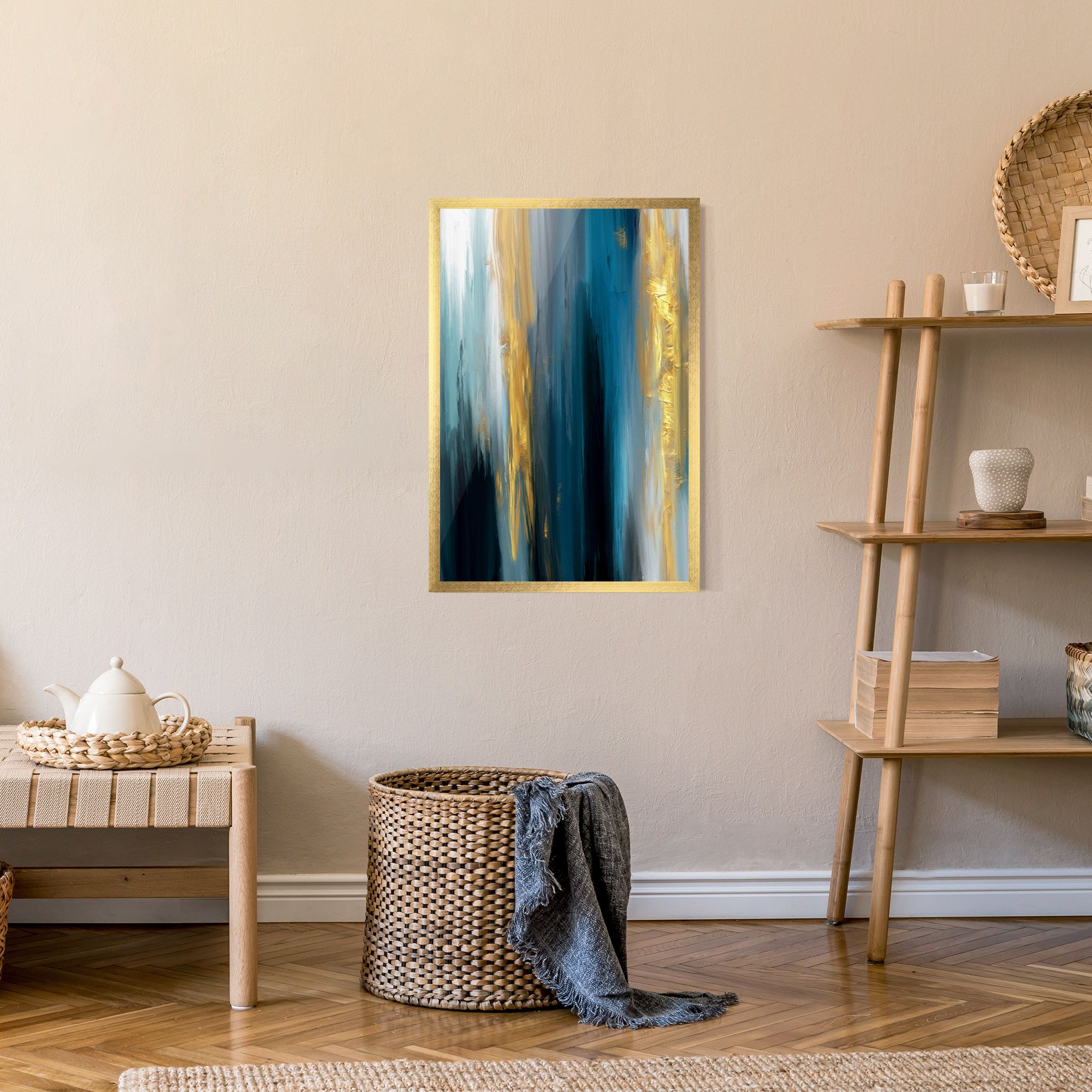 Golden Black Blue Art mockup 9