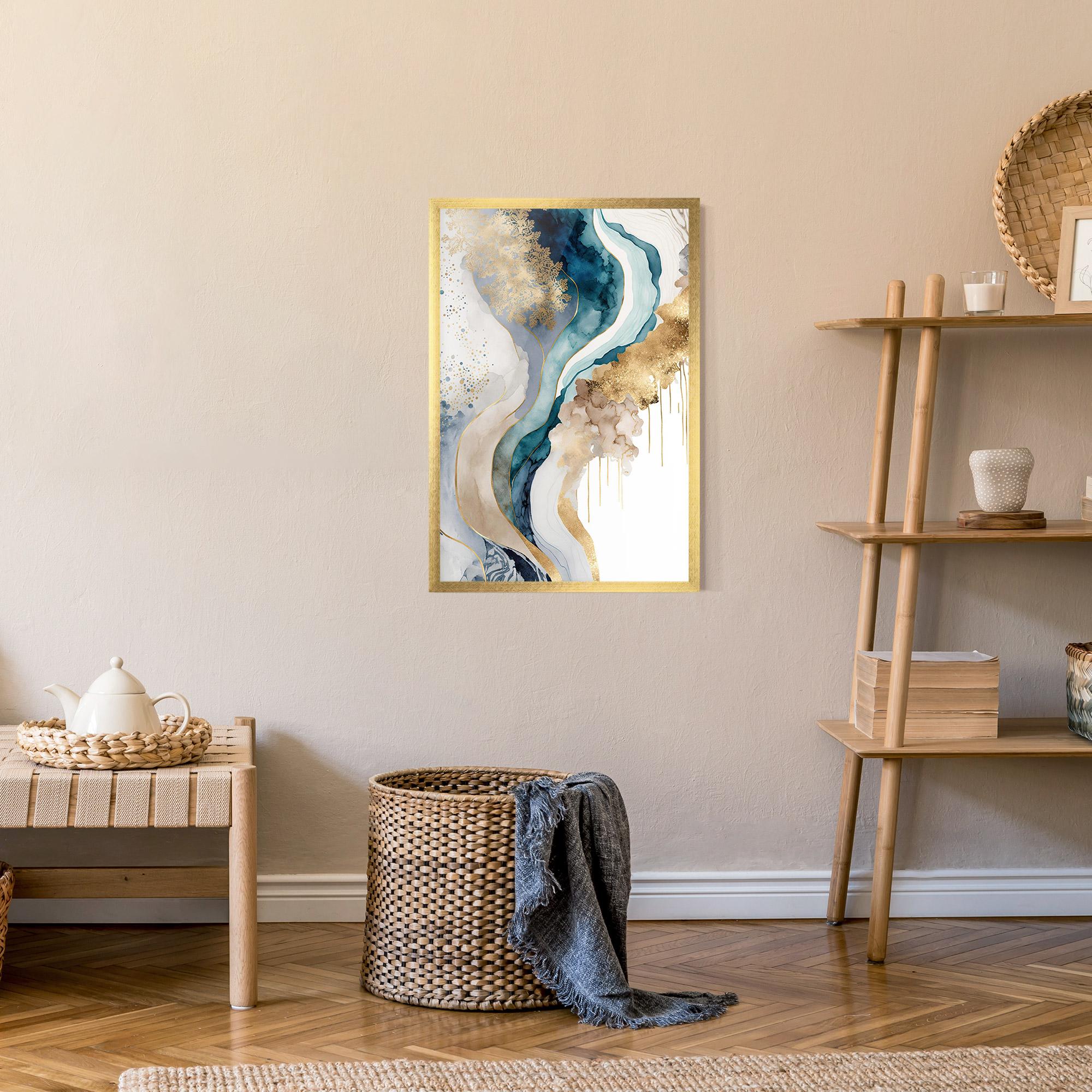 Keretezett Poszter Light Blue Waves mockup 9