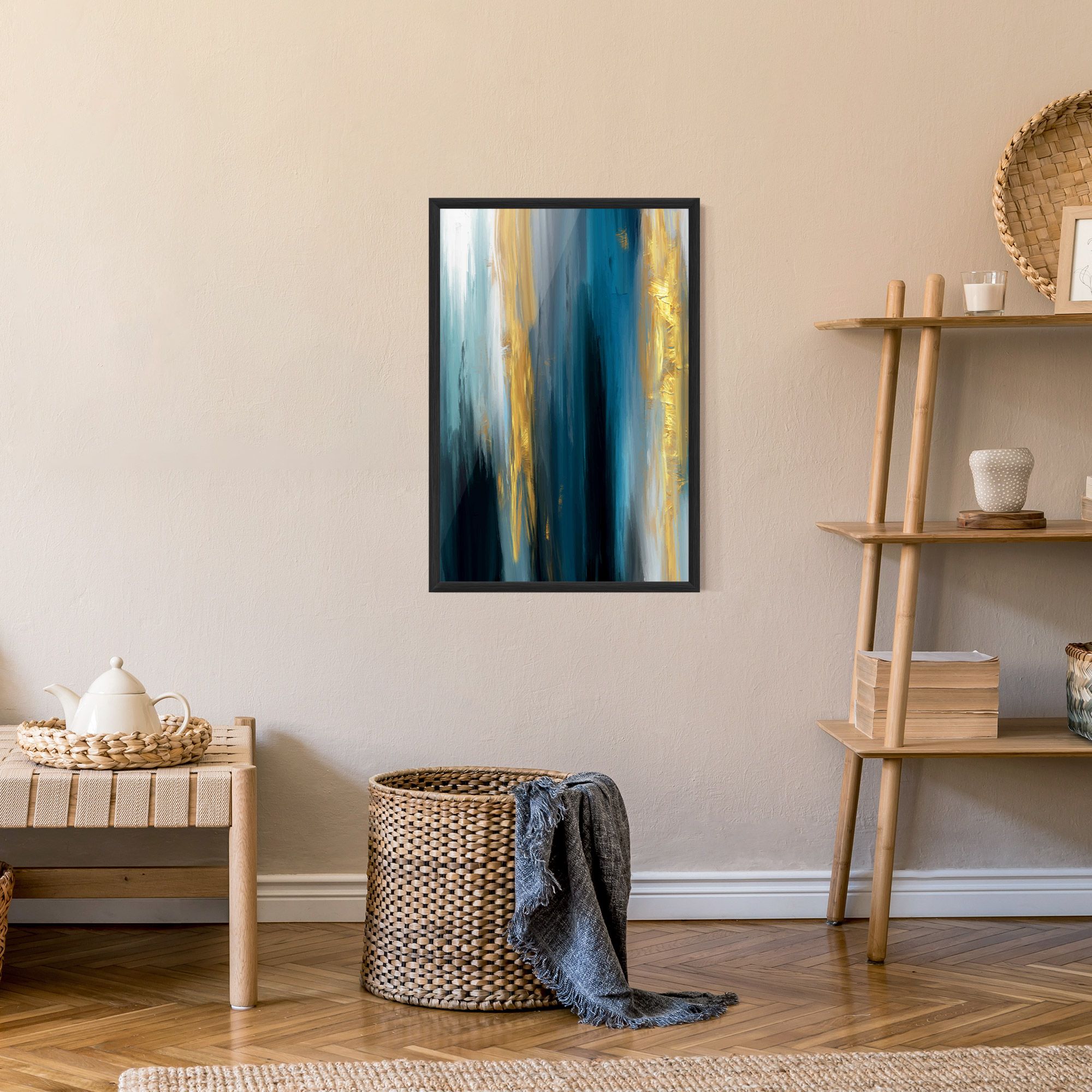 Golden Black Blue Art mockup 9