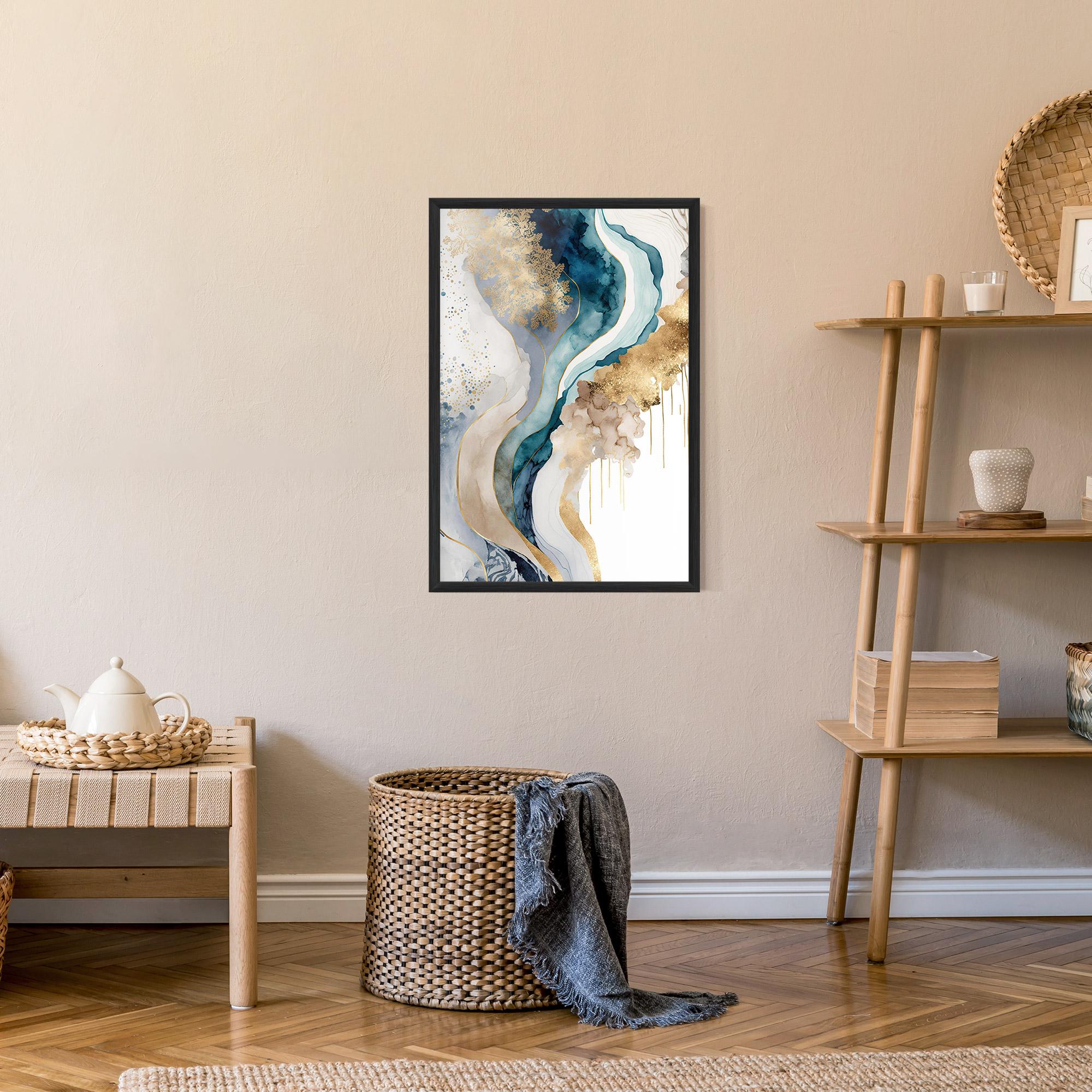 Keretezett Poszter Light Blue Waves mockup 9