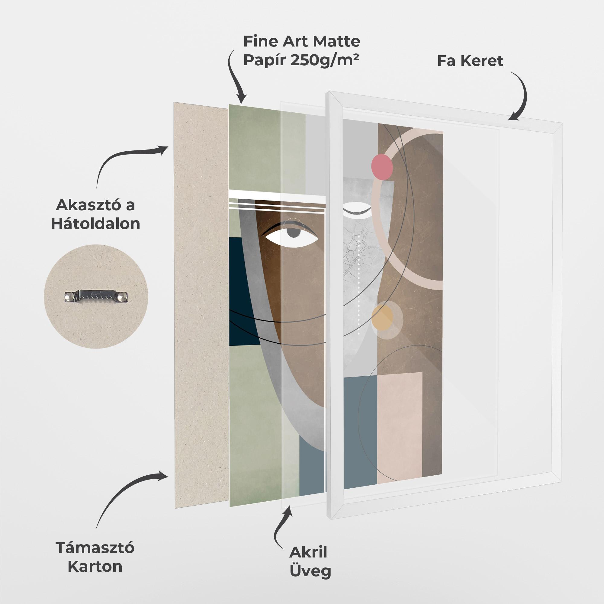 Keretezett Poszter Abstract Brown Face mockup 1