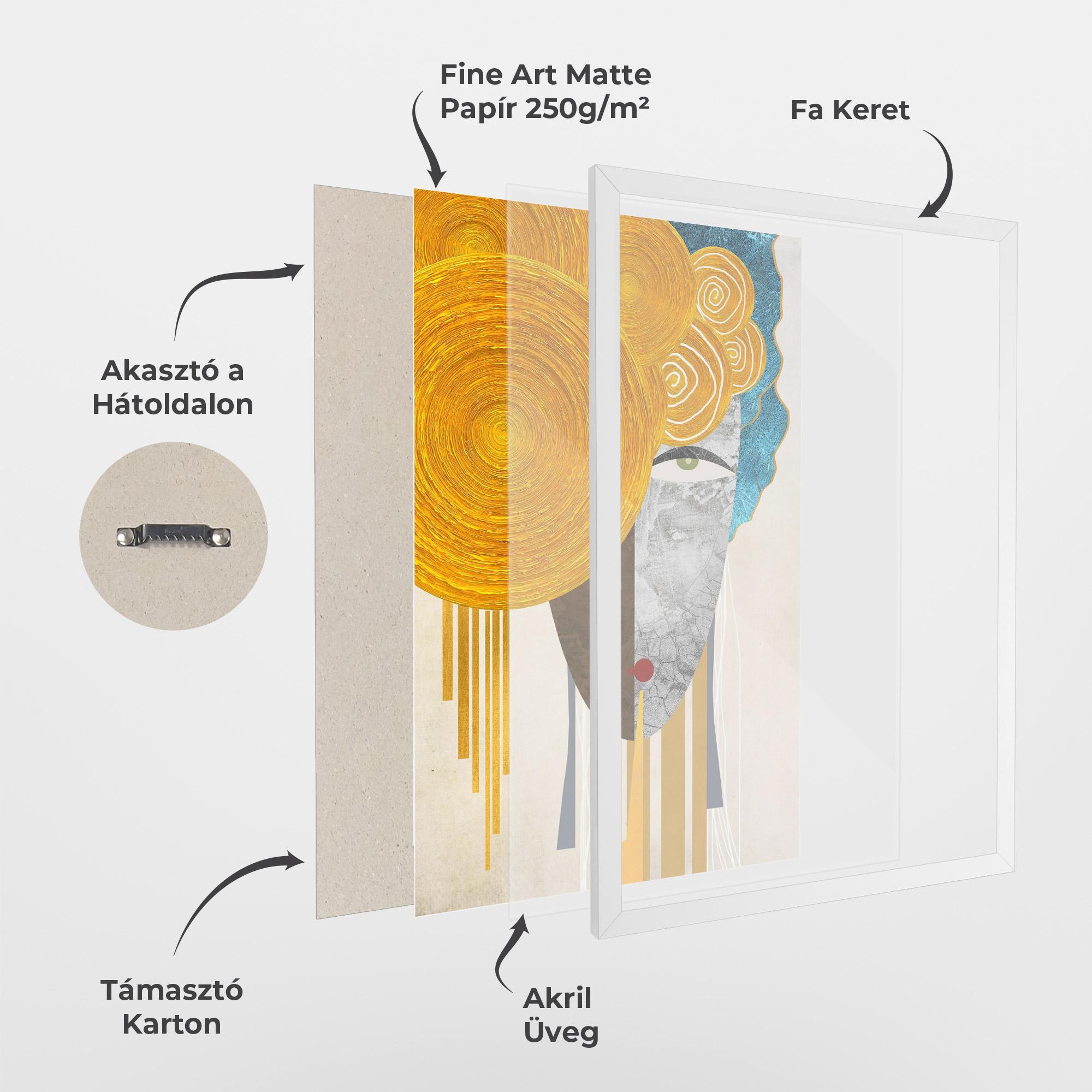 Keretezett Poszter Abstract Grey Face 1 mockup 1