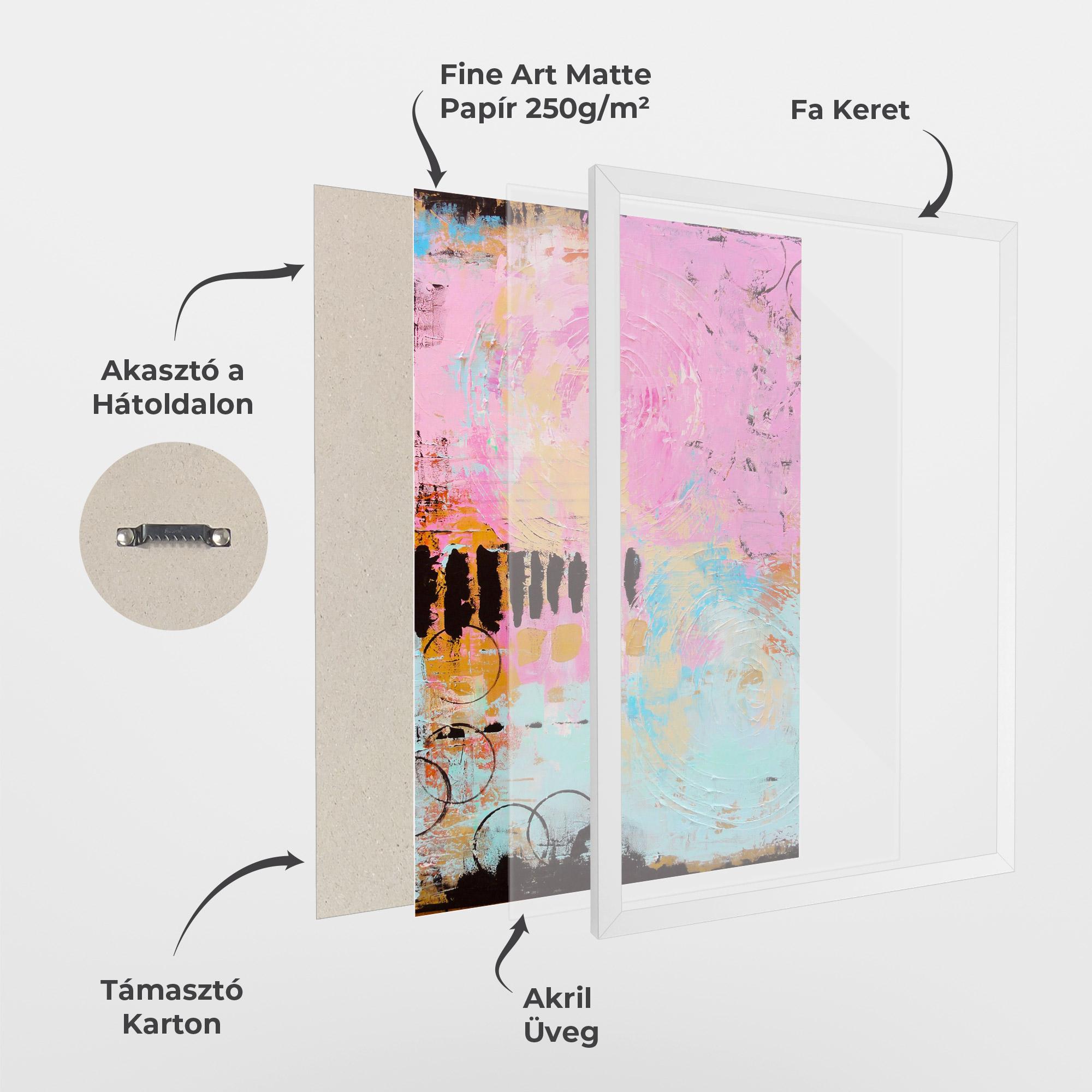 Keretezett Poszter Abstract Pink Circle mockup 1