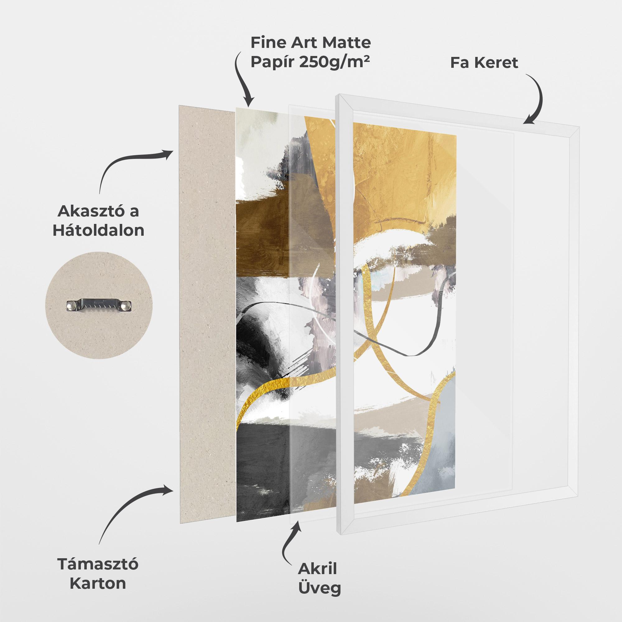 Keretezett Poszter Chaotic Golden Painting mockup 1