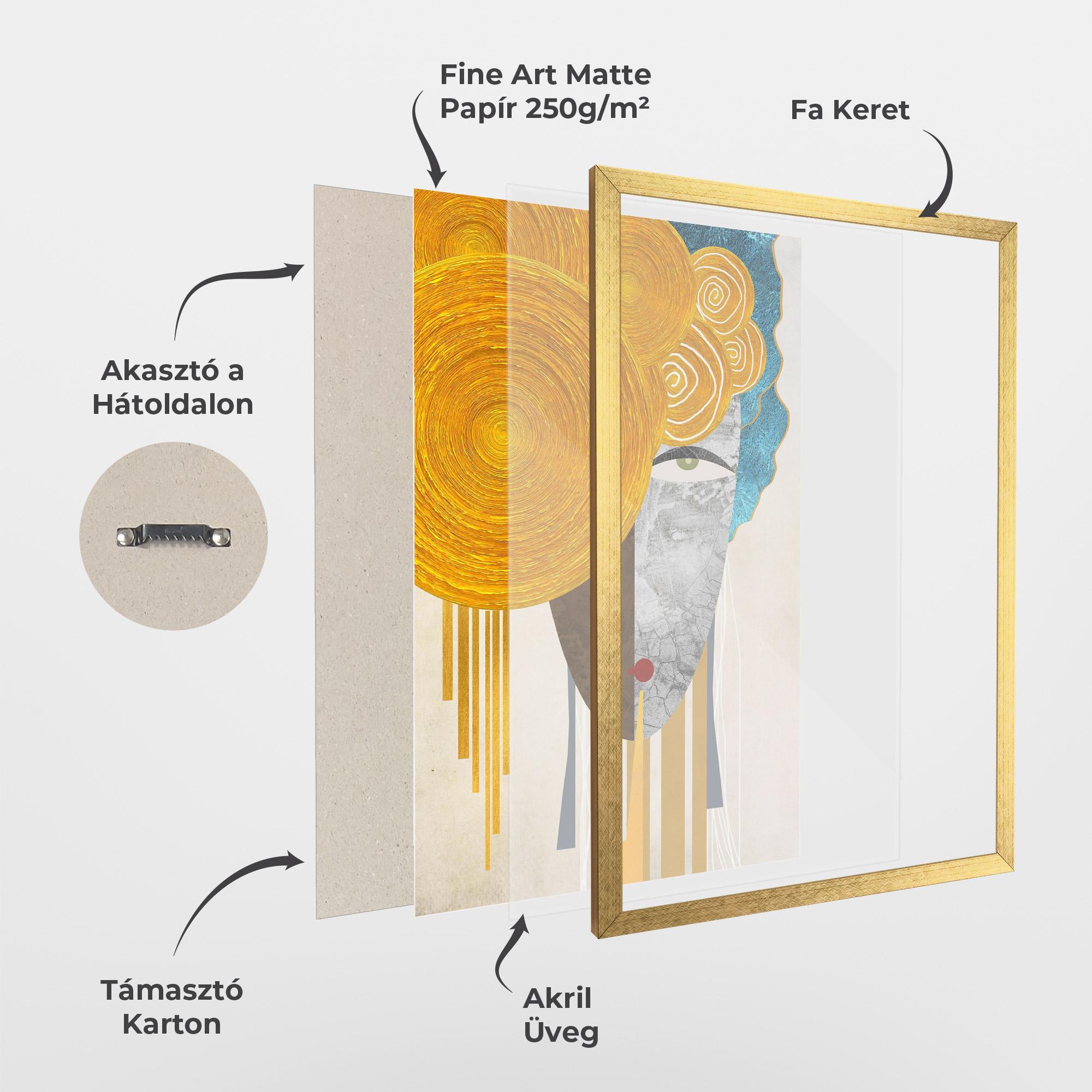 Keretezett Poszter Abstract Grey Face 1 mockup 1