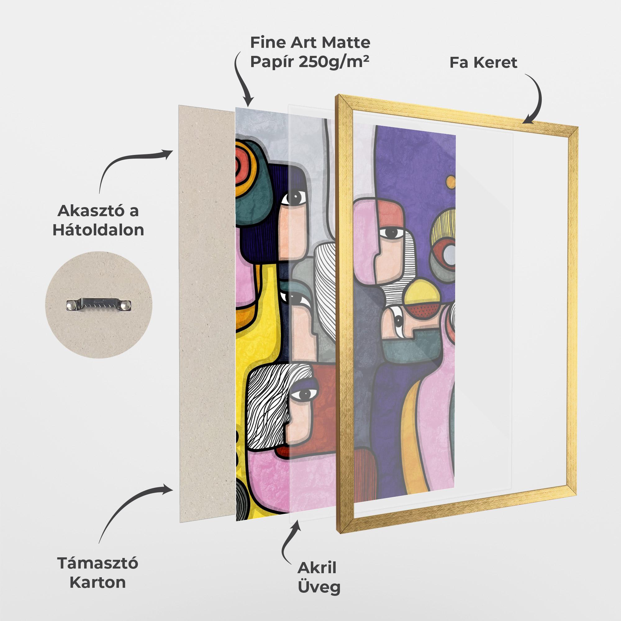 Keretezett Poszter Abstract Looking Eyes mockup 1