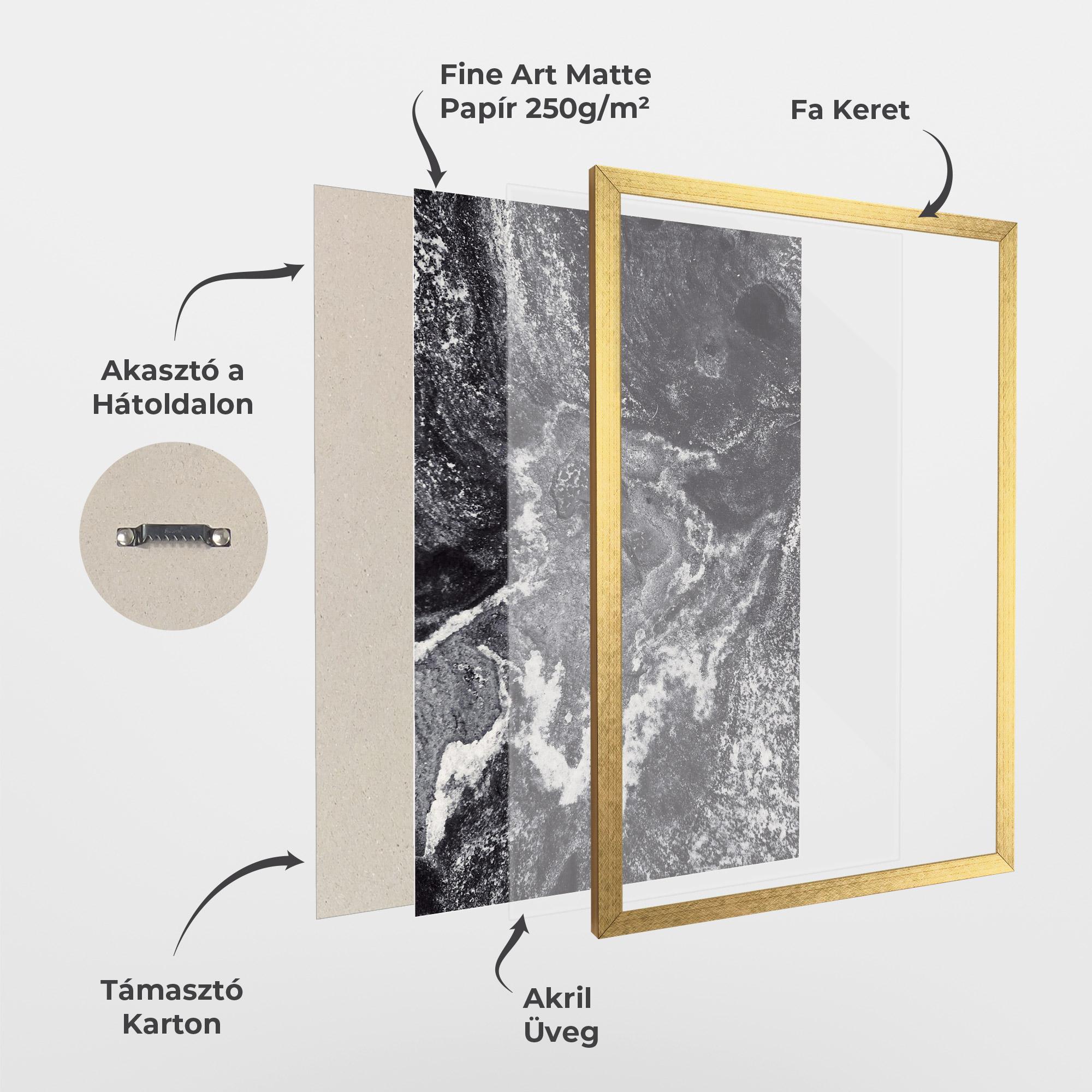 Keretezett Poszter Black And White Abstract mockup 1