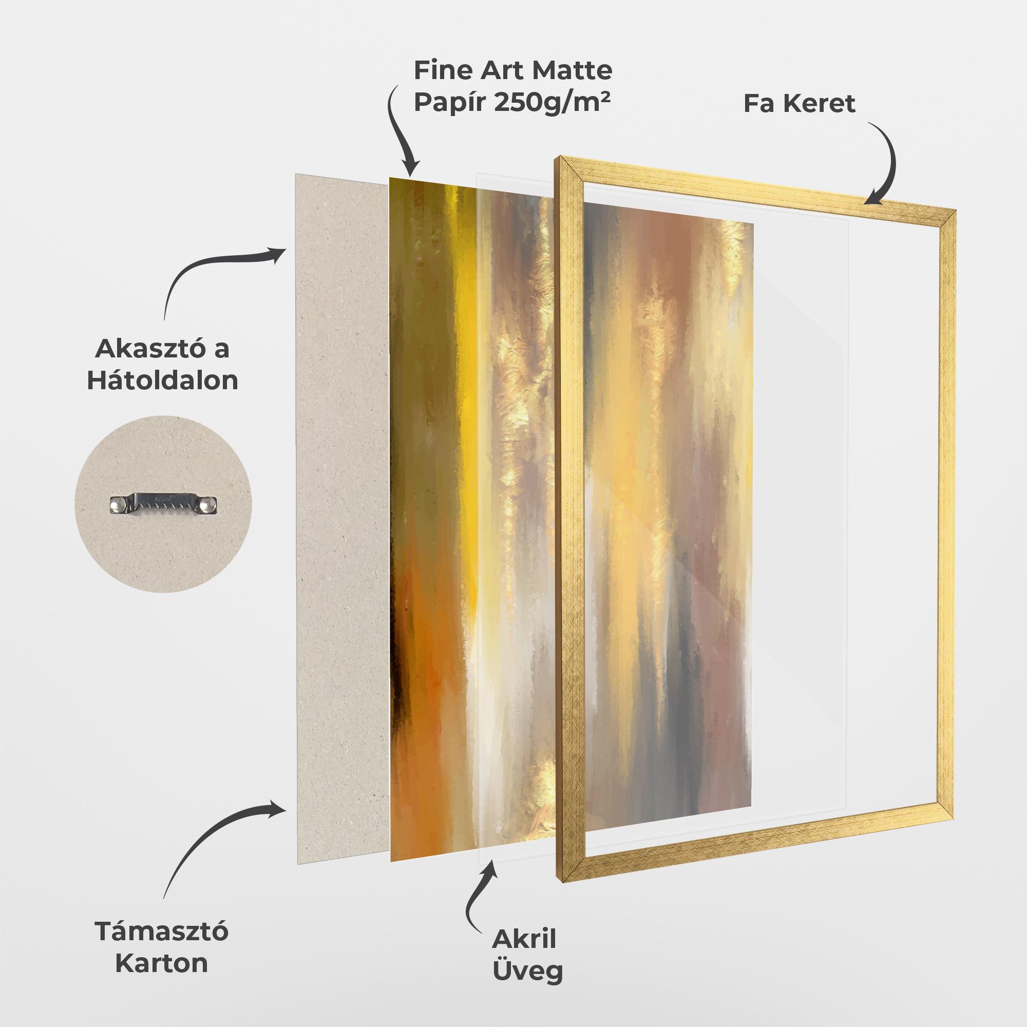 Keretezett Poszter Golden Brown Art mockup 1