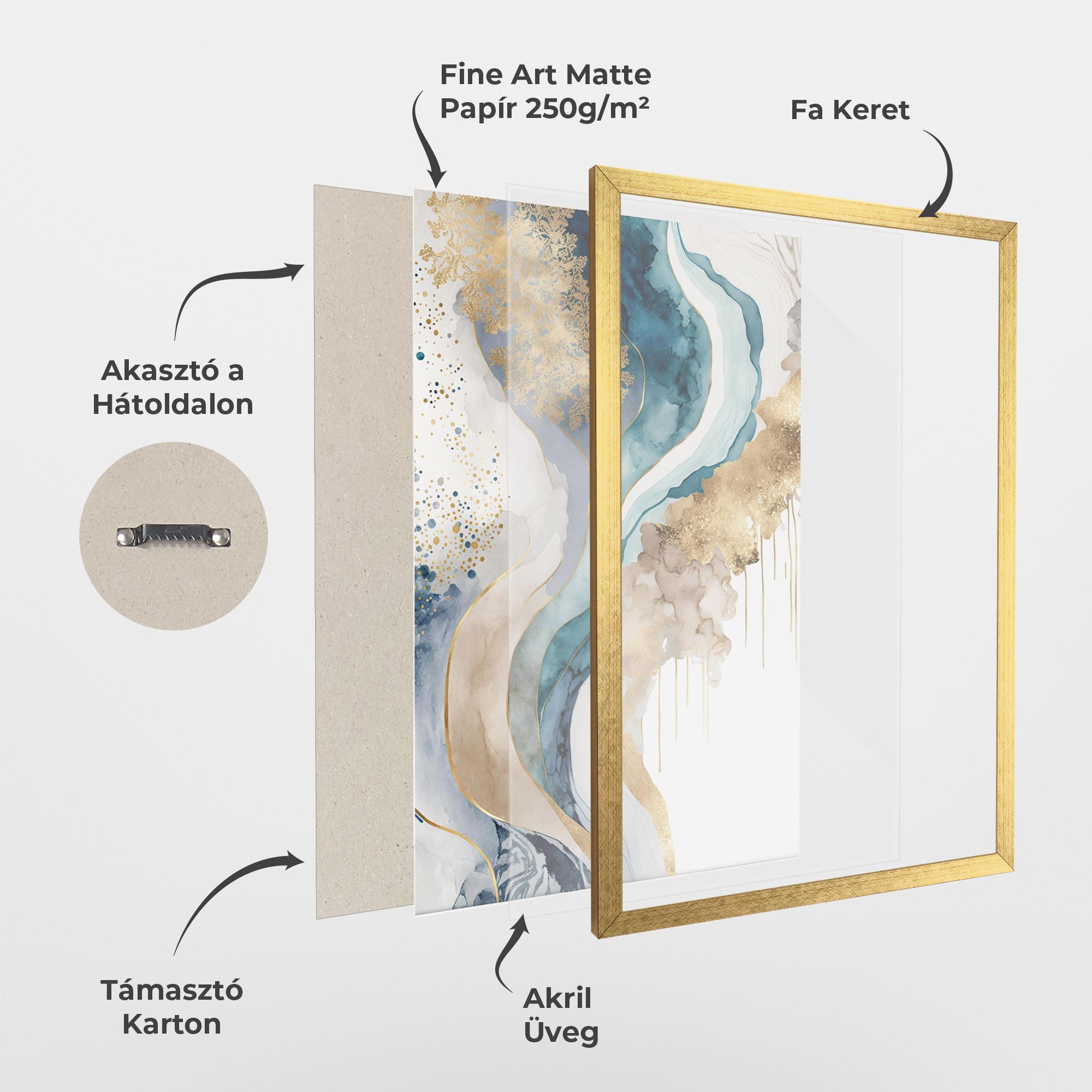 Keretezett Poszter Light Blue Waves mockup 1