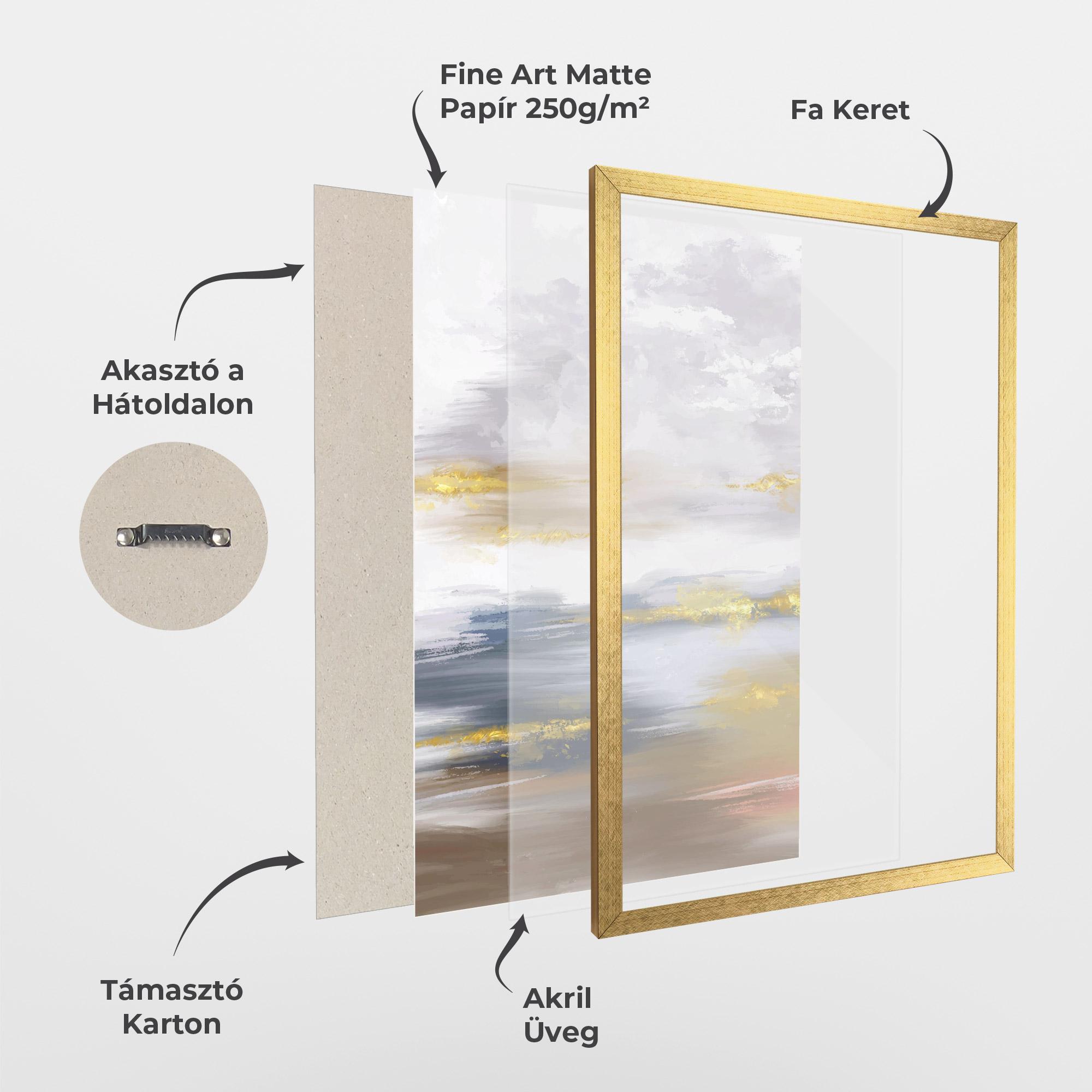 Keretezett Poszter Messy Gold Art mockup 1