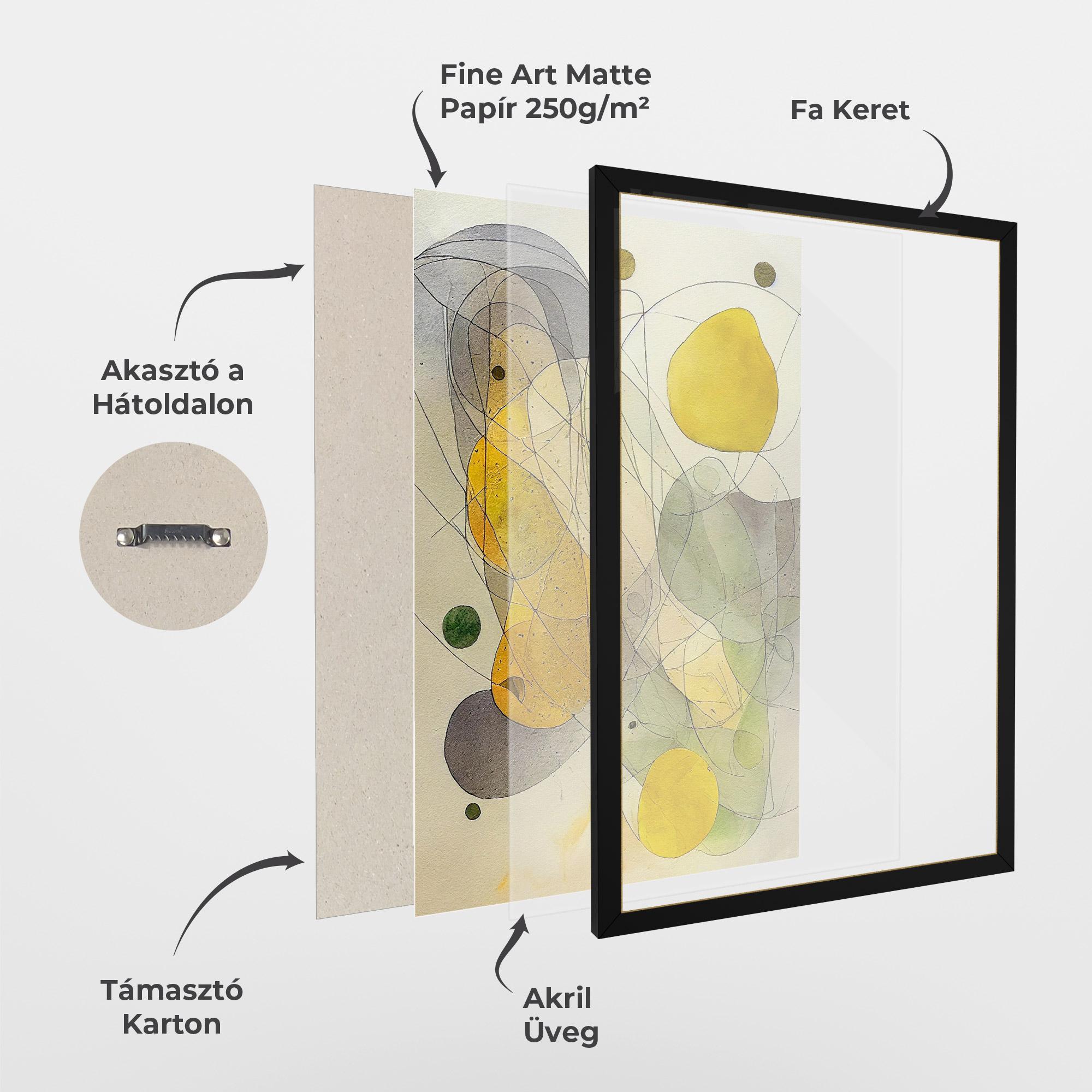 Keretezett Poszter Abstract Lemons mockup 1
