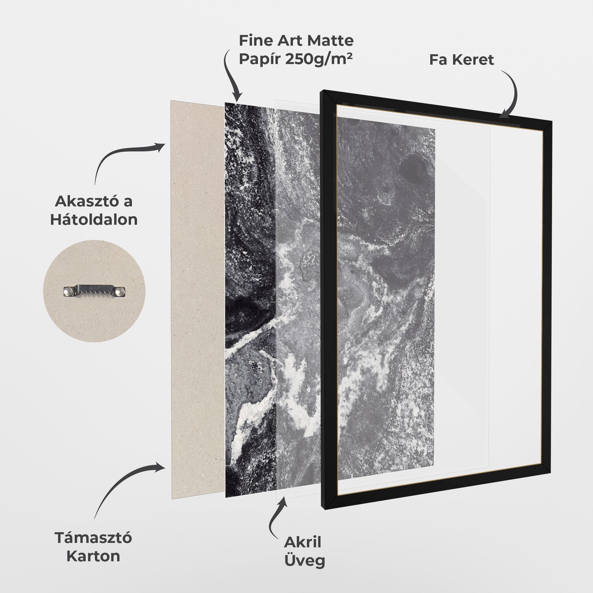 Keretezett Poszter Black And White Abstract mockup 1