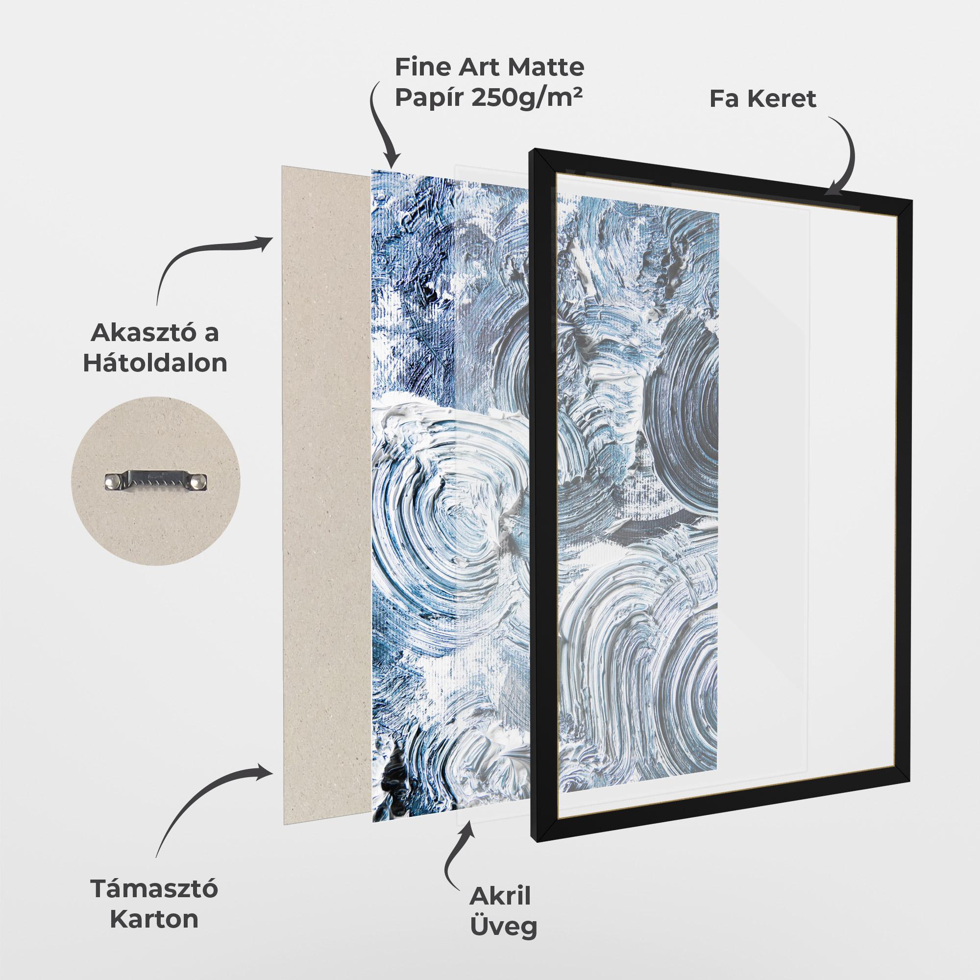 Keretezett Poszter Cream Textured Painting mockup 1