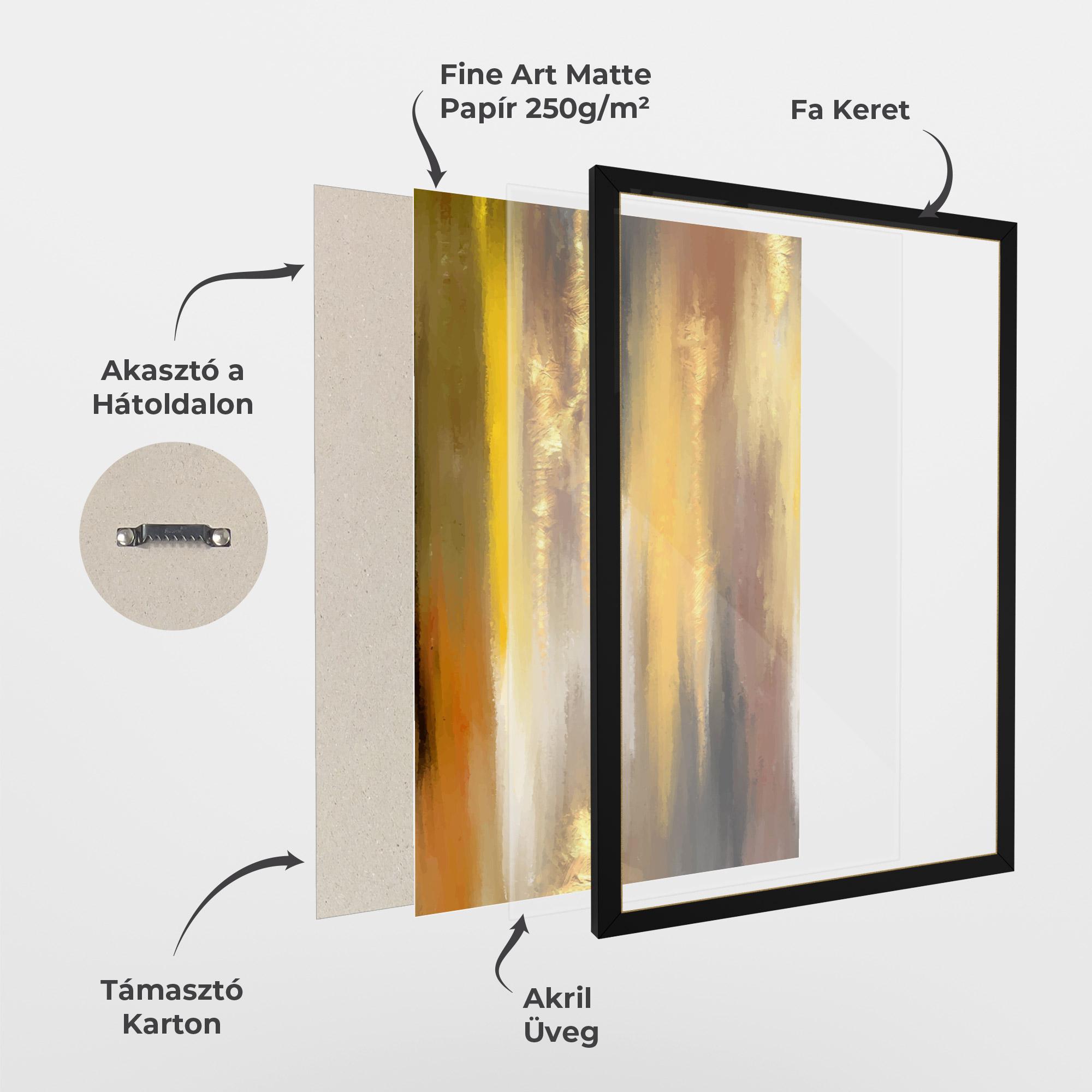 Keretezett Poszter Golden Brown Art mockup 1