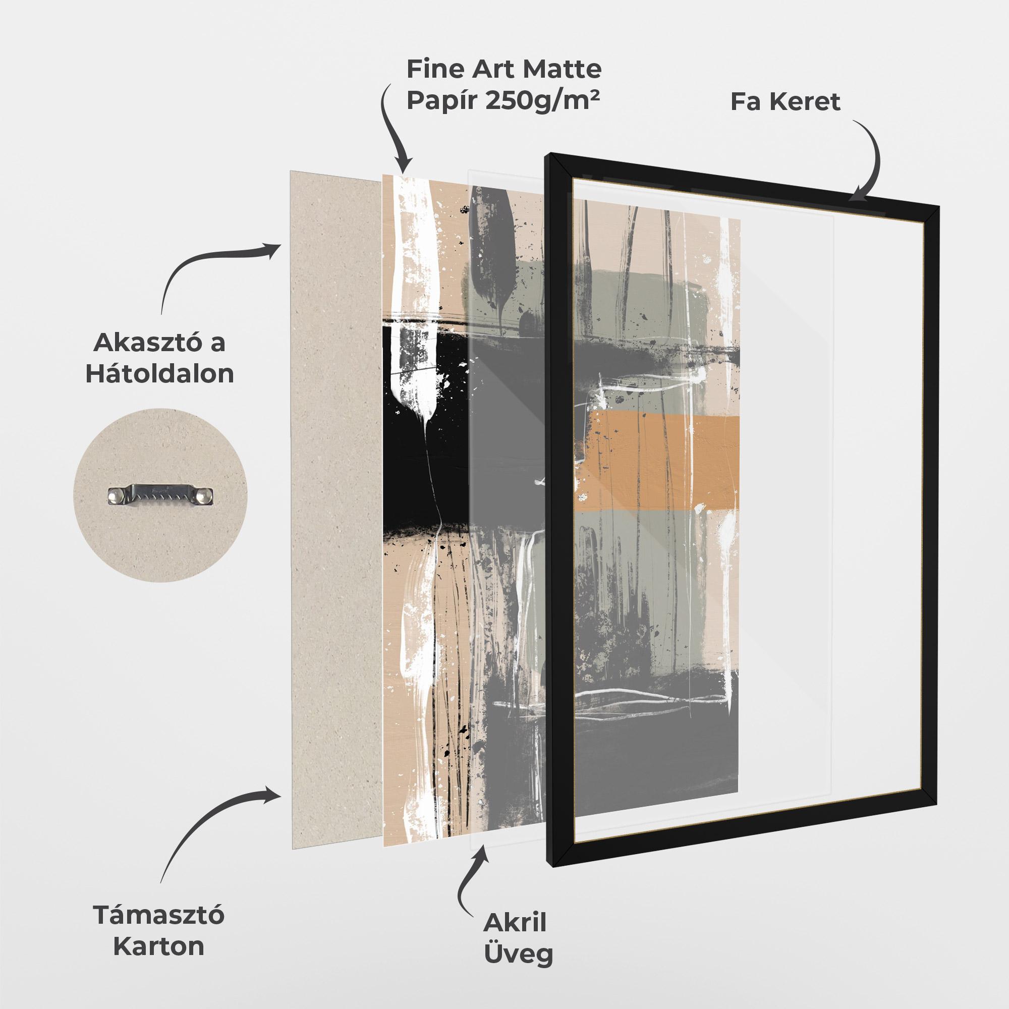 Keretezett Poszter Modern Oil Painting With White mockup 1