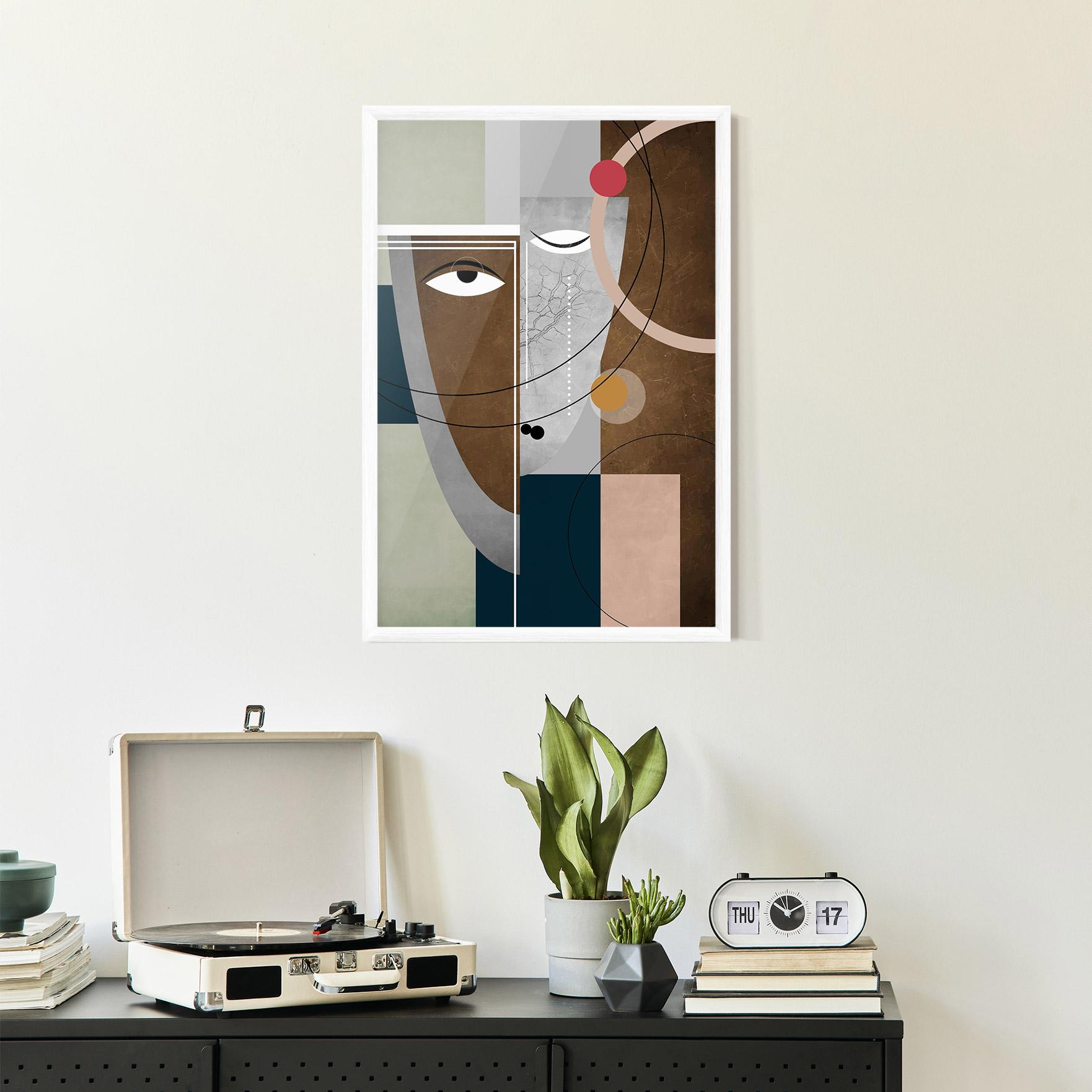 Keretezett Poszter Abstract Brown Face mockup 2