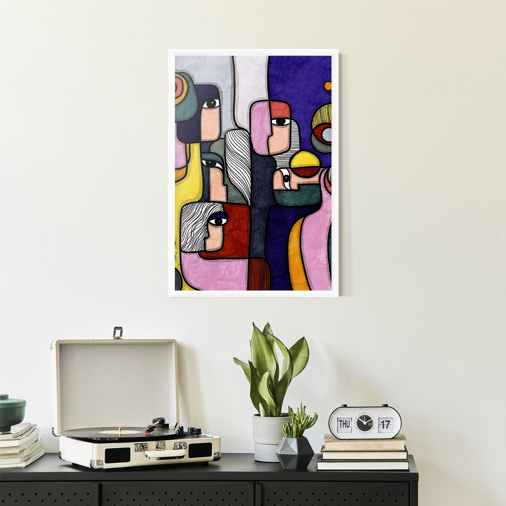 Keretezett Poszter Abstract Looking Eyes mockup 2