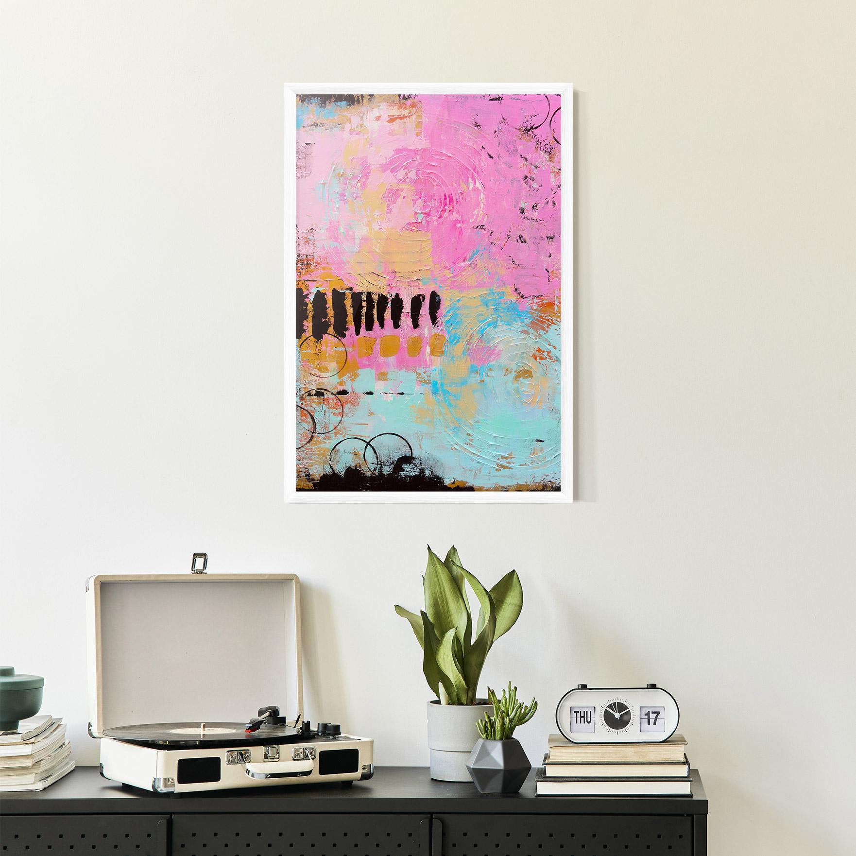 Keretezett Poszter Abstract Pink Circle mockup 2