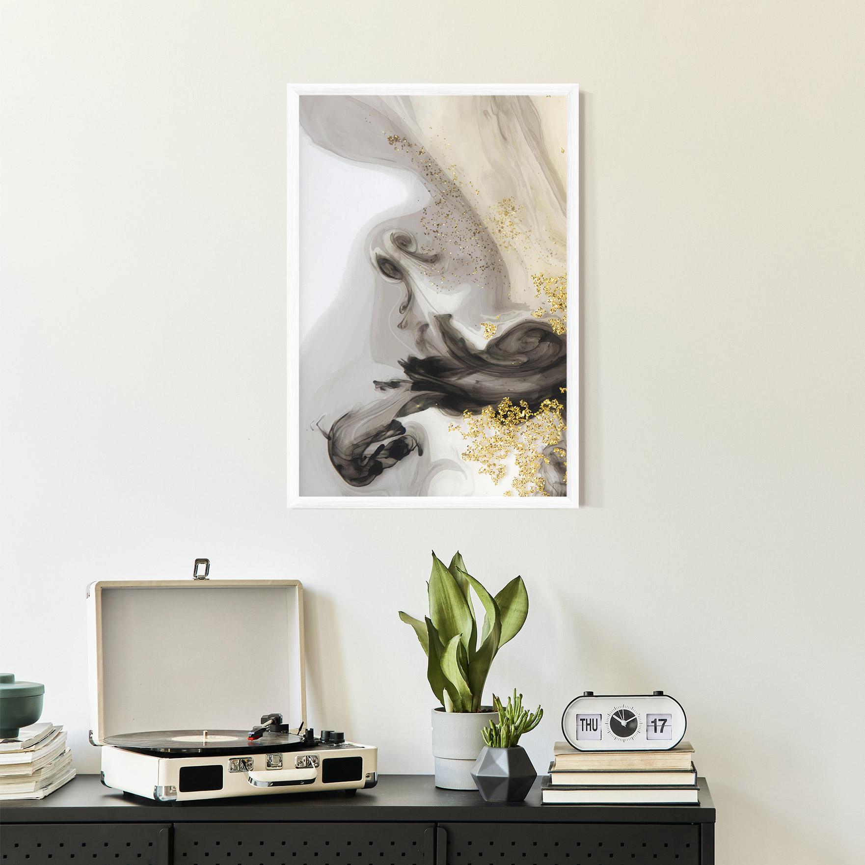 Keretezett Poszter Gold Glitter Watercolor mockup 2