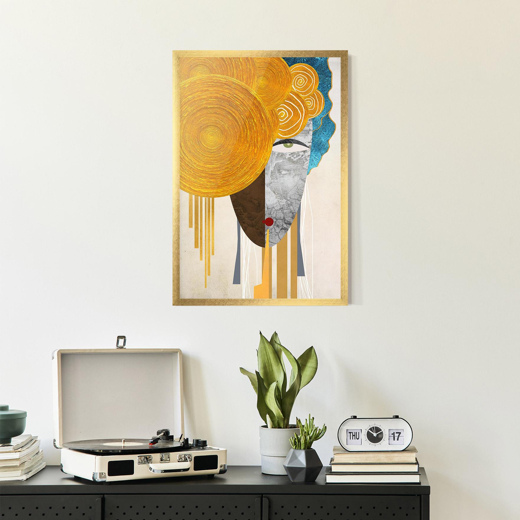 Keretezett Poszter Abstract Grey Face 1 mockup 2