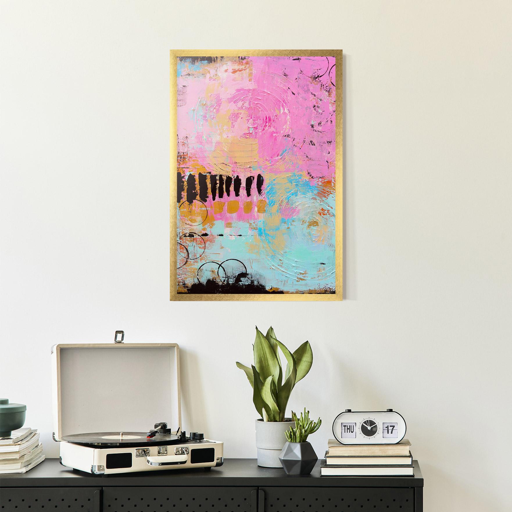 Keretezett Poszter Abstract Pink Circle mockup 2