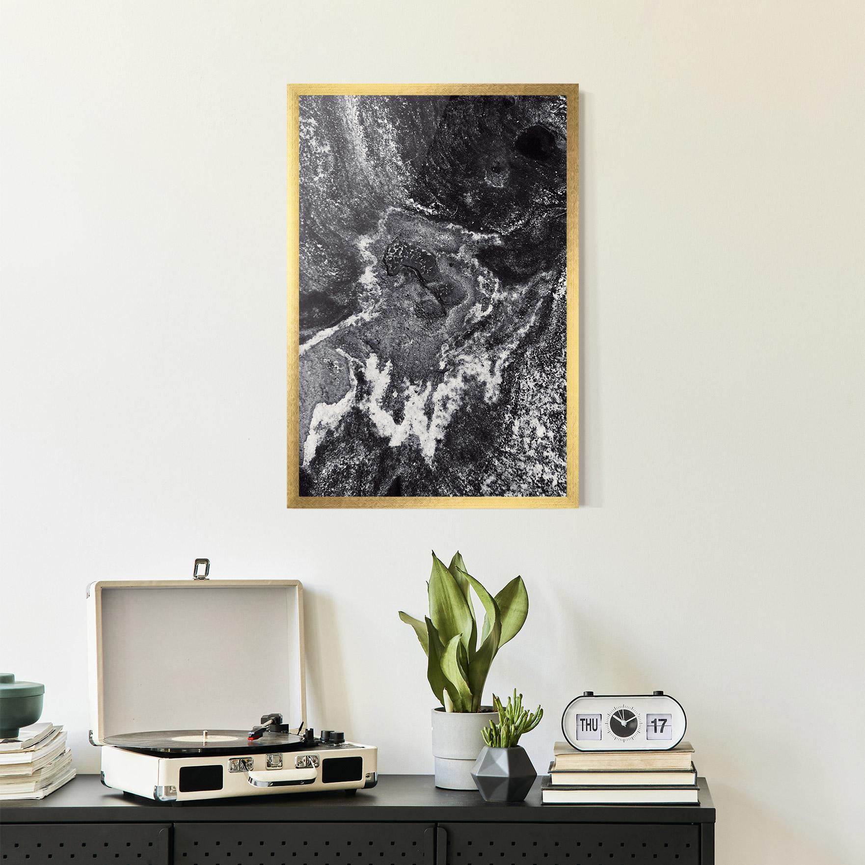 Keretezett Poszter Black And White Abstract mockup 2