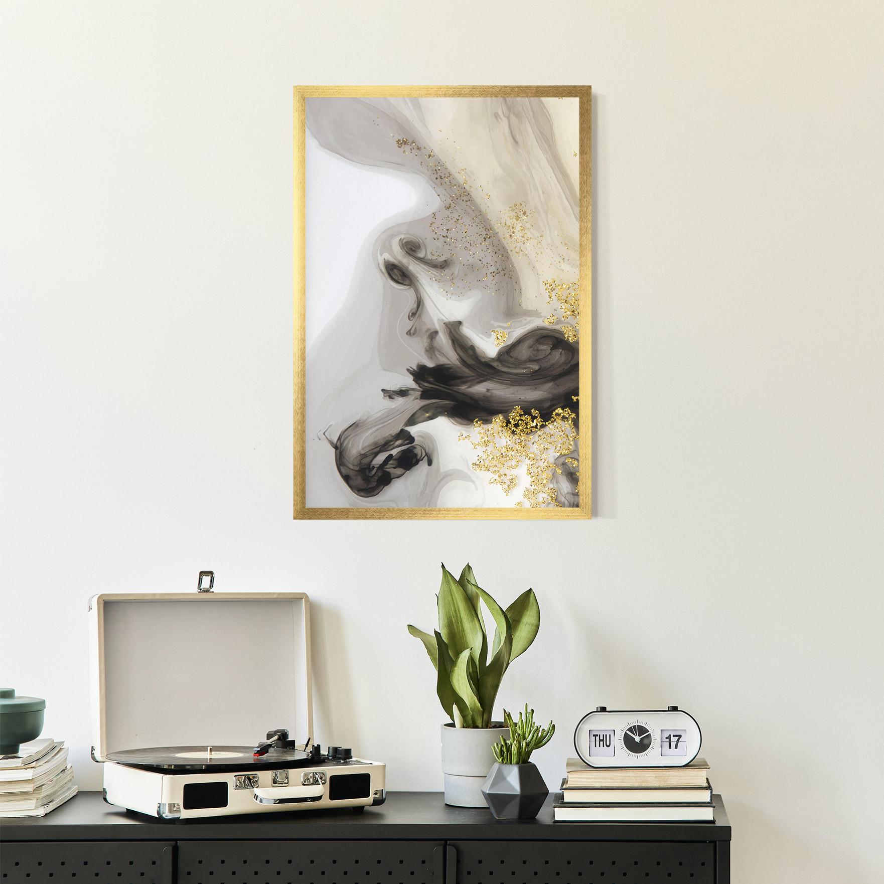 Keretezett Poszter Gold Glitter Watercolor mockup 2