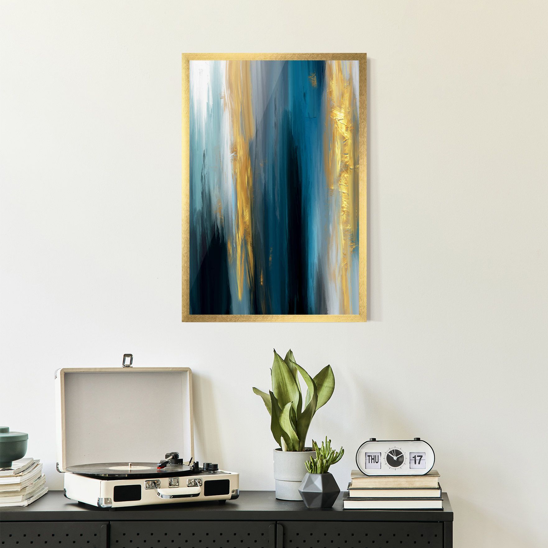 Golden Black Blue Art mockup 2