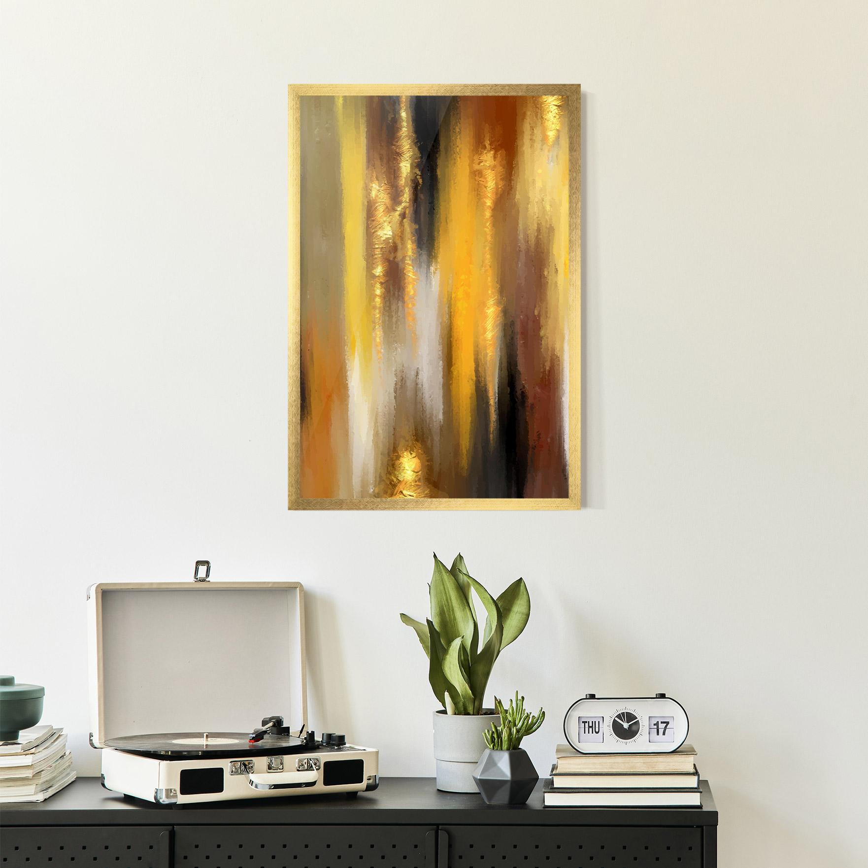 Keretezett Poszter Golden Brown Art mockup 2