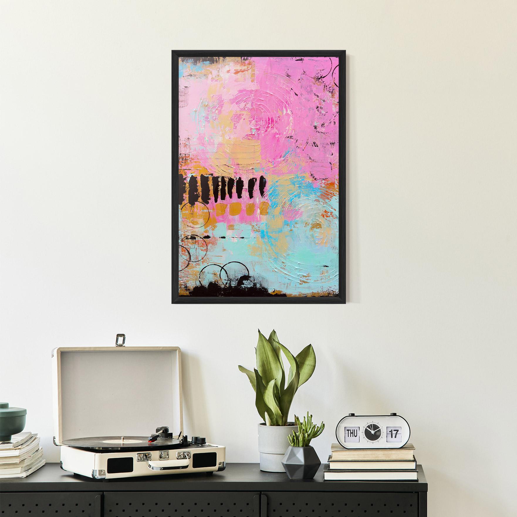 Keretezett Poszter Abstract Pink Circle mockup 2