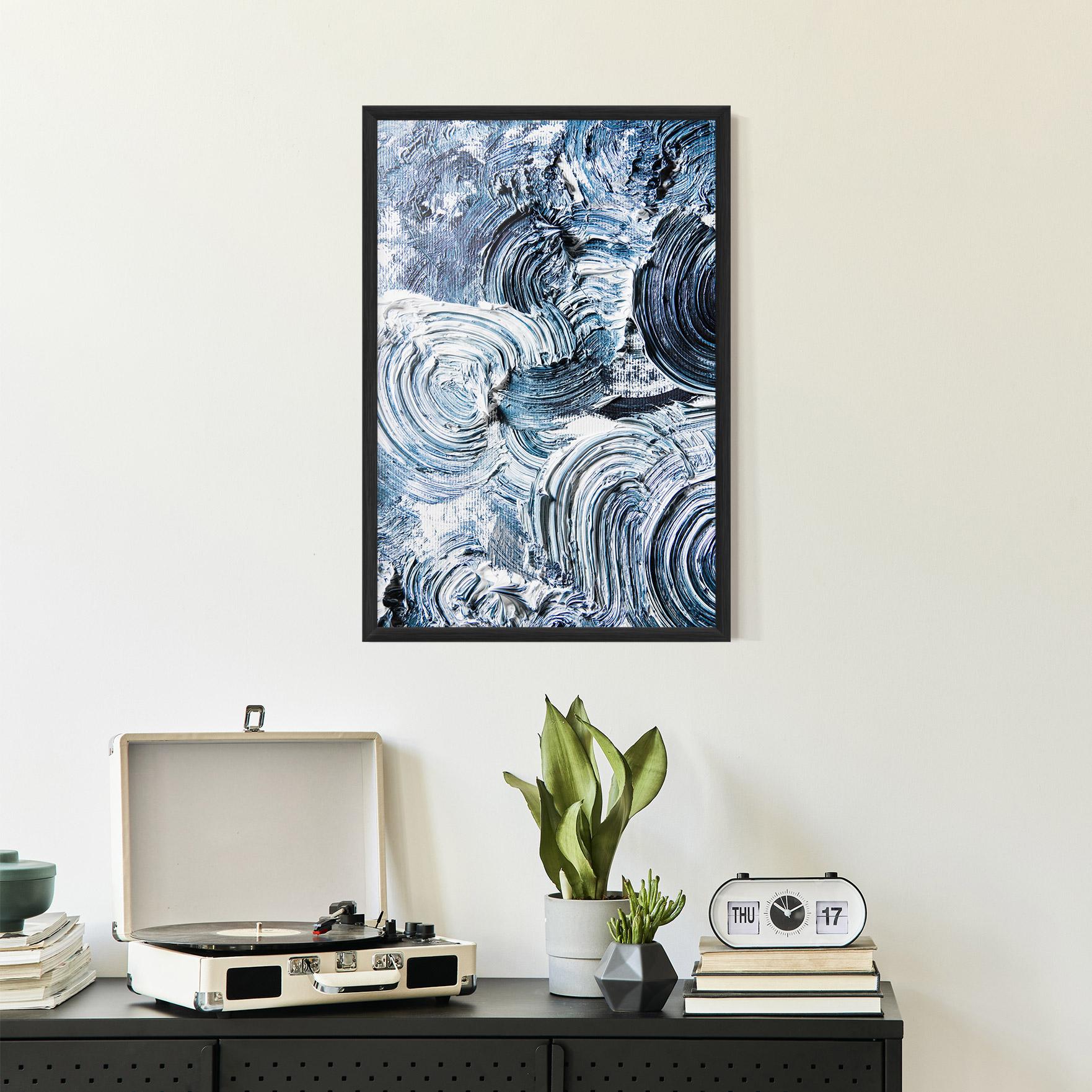 Keretezett Poszter Cream Textured Painting mockup 2