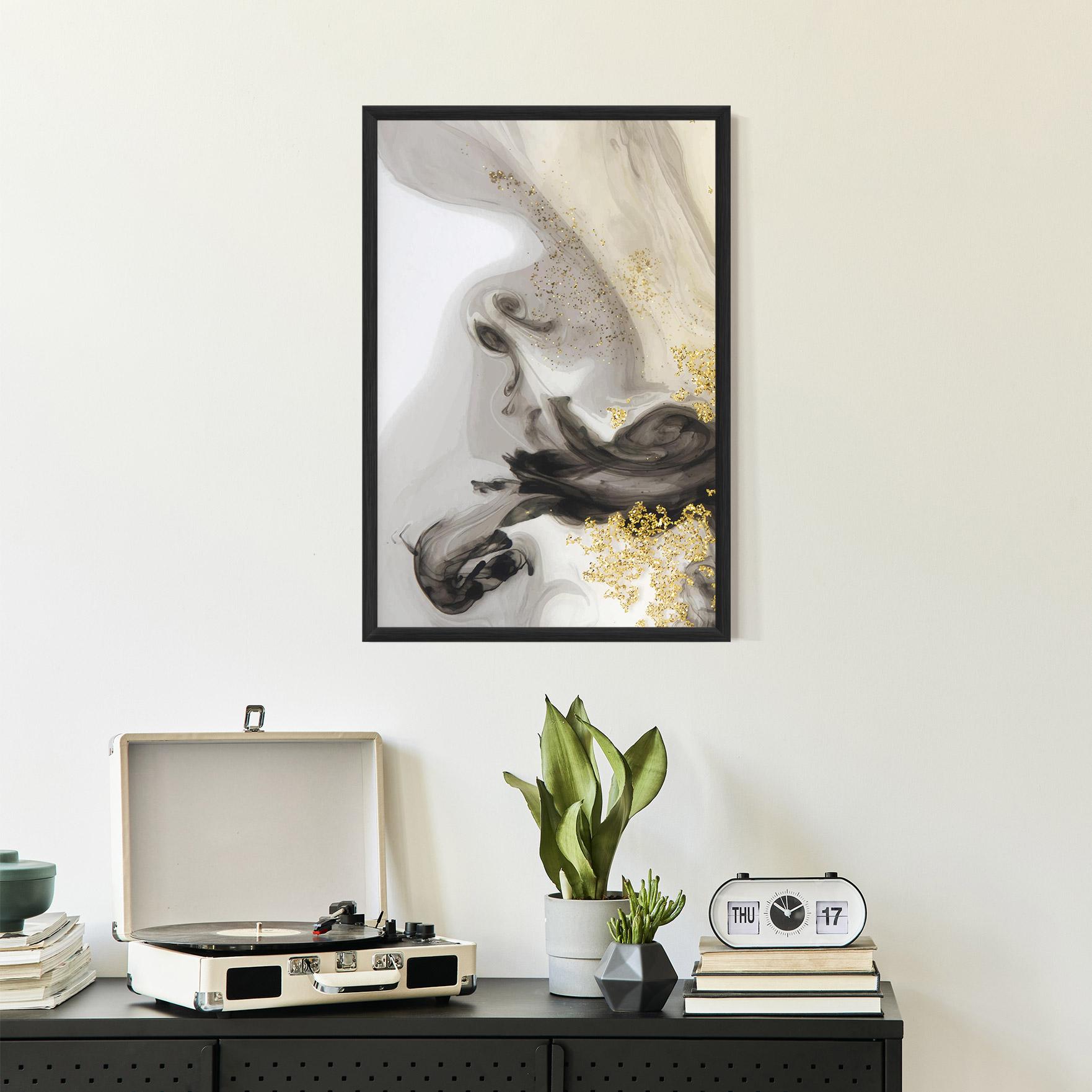 Keretezett Poszter Gold Glitter Watercolor mockup 2